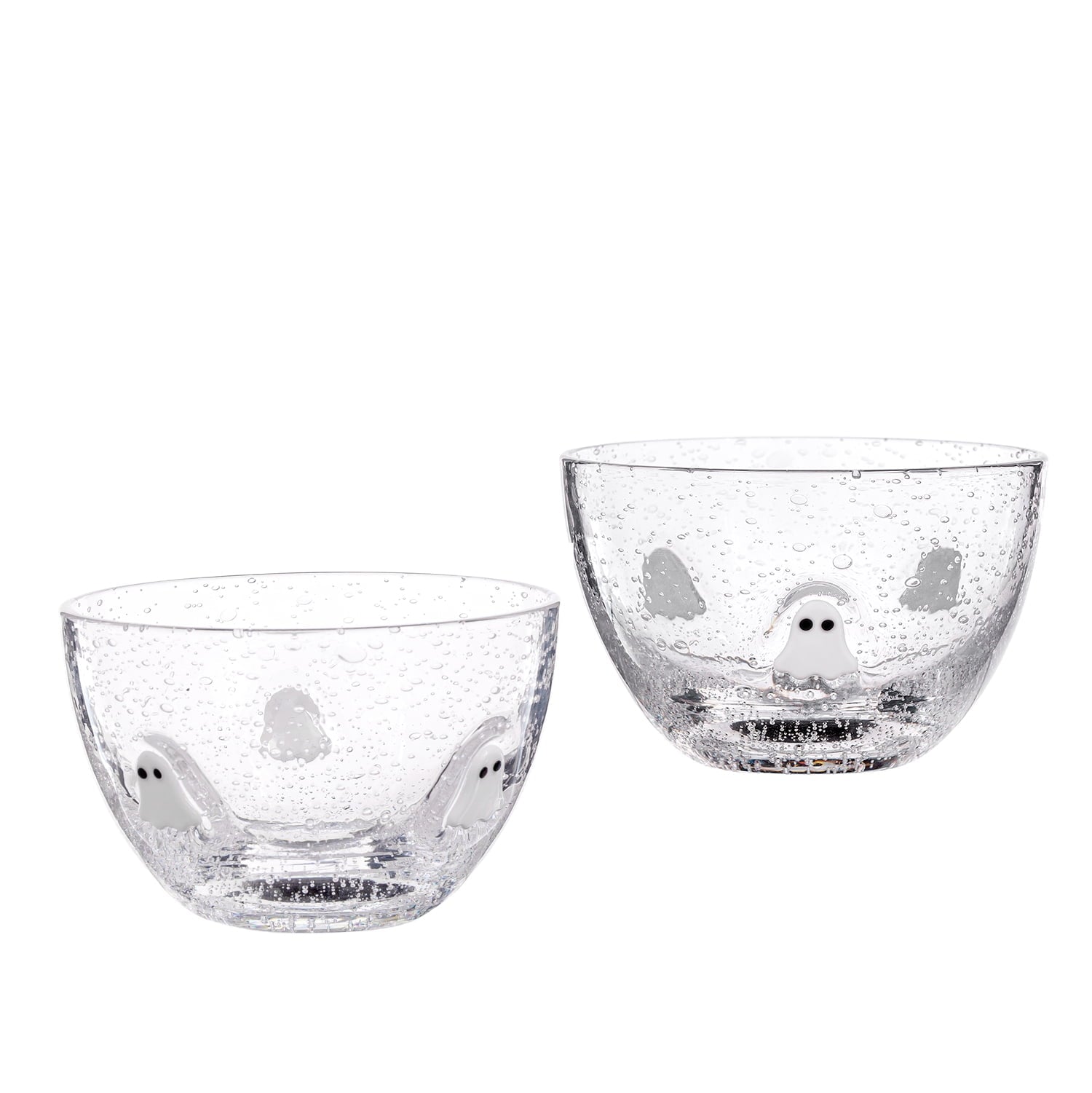Way to Celebrate Halloween Ghost Charm Bubble Glass Bowls, 2-Pack