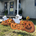 2Sets Halloween Yard Lawn Stakes Cute Pumpkin Yard Sign Vintage for Halloween Garden Decorations Outdoor