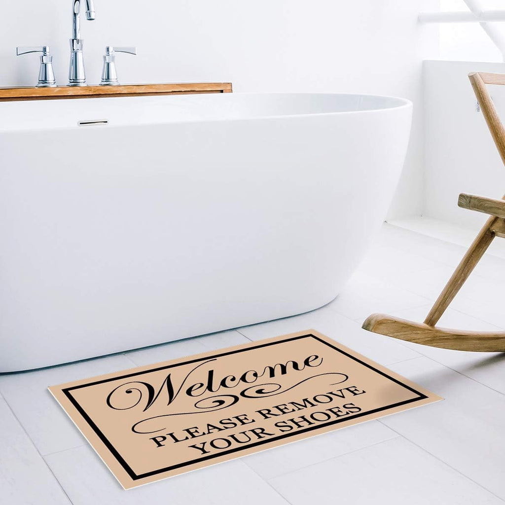 Christmas Snowman Trees Entrance Door Mat, Red Plaid Low Profile Tradition Christmas Decor Welcome Doormat, Non-Slip Carpet Rugs Floor Mat Decorative for Home/Bathroom/Kitchen - 20"x31.5"