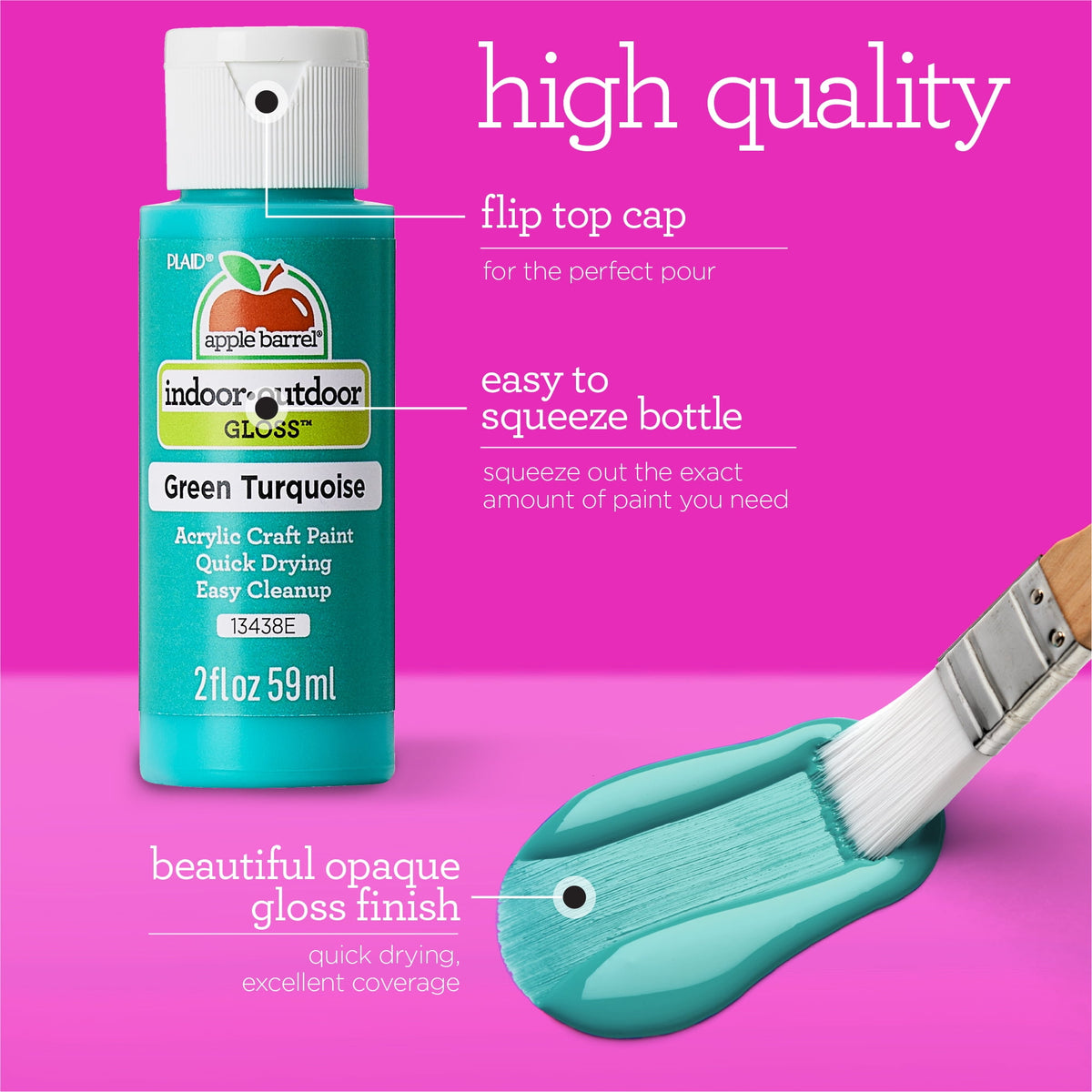 Apple Barrel Acrylic Craft Paint, Matte Finish, Essentials, 2 fl oz, 12 Piece
