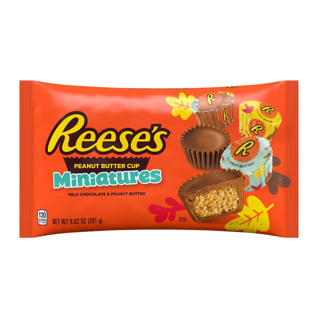 Reese's Miniatures Milk Chocolate Peanut Butter Cups Halloween Candy, Bag 9.92 oz