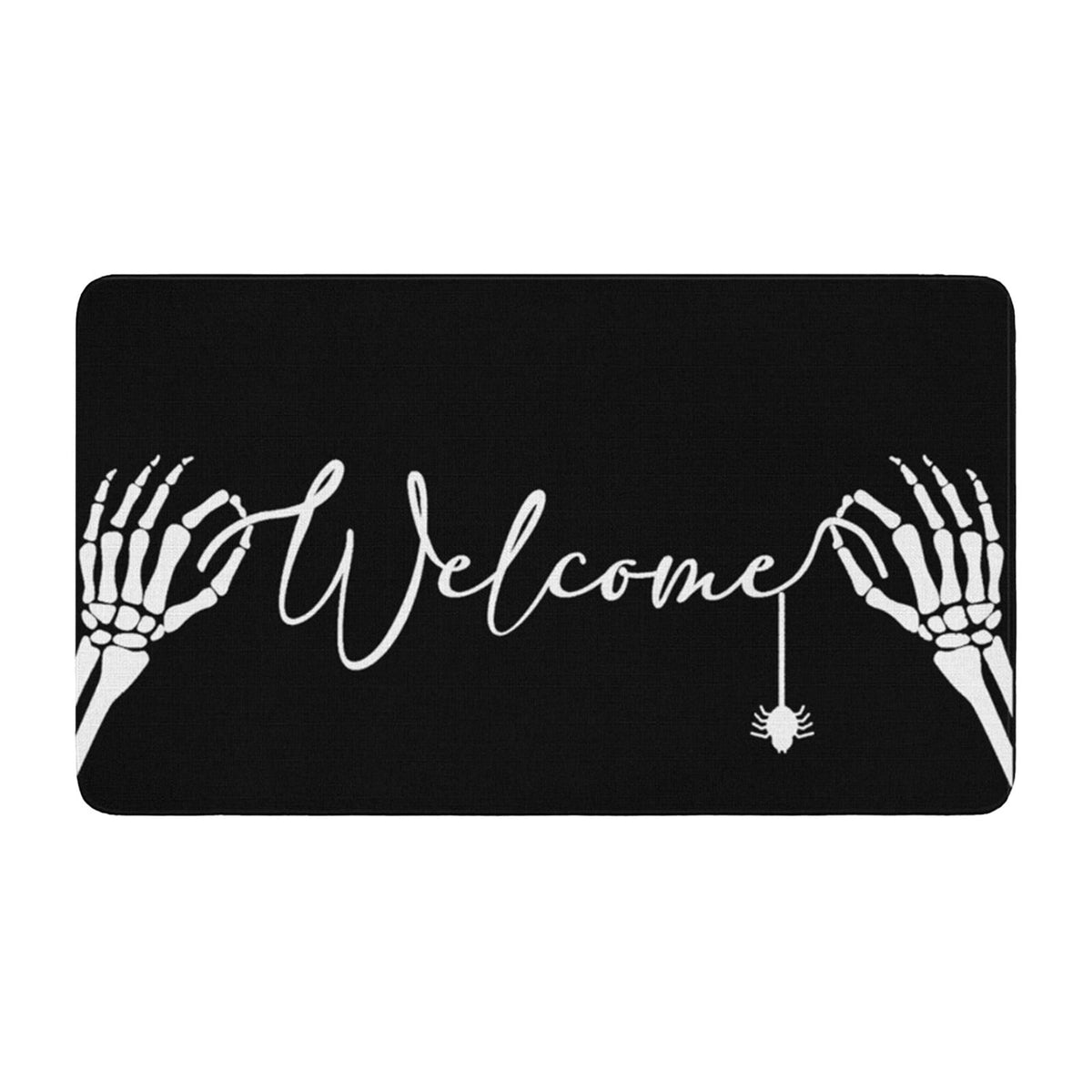 TOPRenddon Halloween Door Mat, Outdoor Front Door Decorative Doormat 16" x 24", Spider Web Bones Welcome Doormats, Non-Slip Rubber Mats Washable Carpet for Porch, Entryway, Indoor, Bathroom, Kitchen