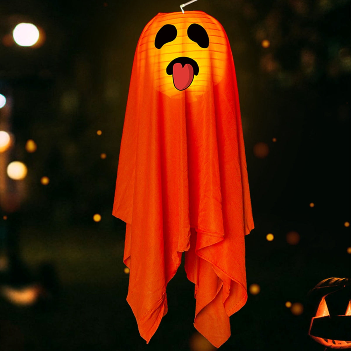 Gallickan Halloween Decoration Outdoor, Lighted Glowing Ghost Outdoor Ornaments Hanging Ghosts Decorations for Halloween Party Indoor Outdoor Home Garden Yard, B