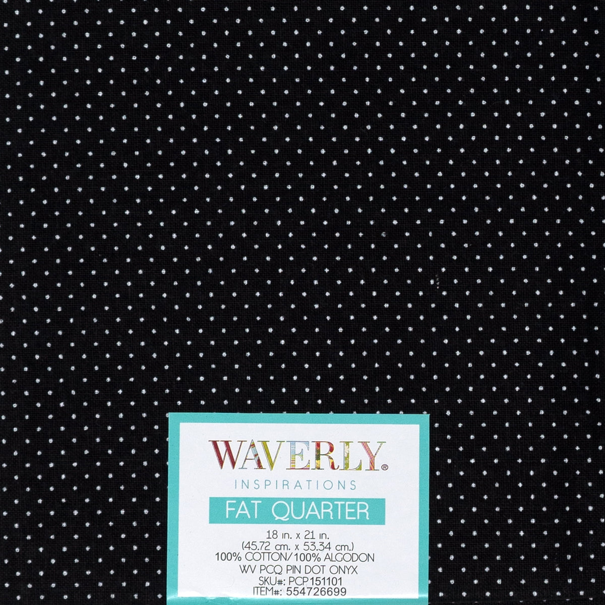 Waverly Inspirations Cotton 18" x 21" Fat Quarter PINDOT ONYX Print Fabric, 1 Each