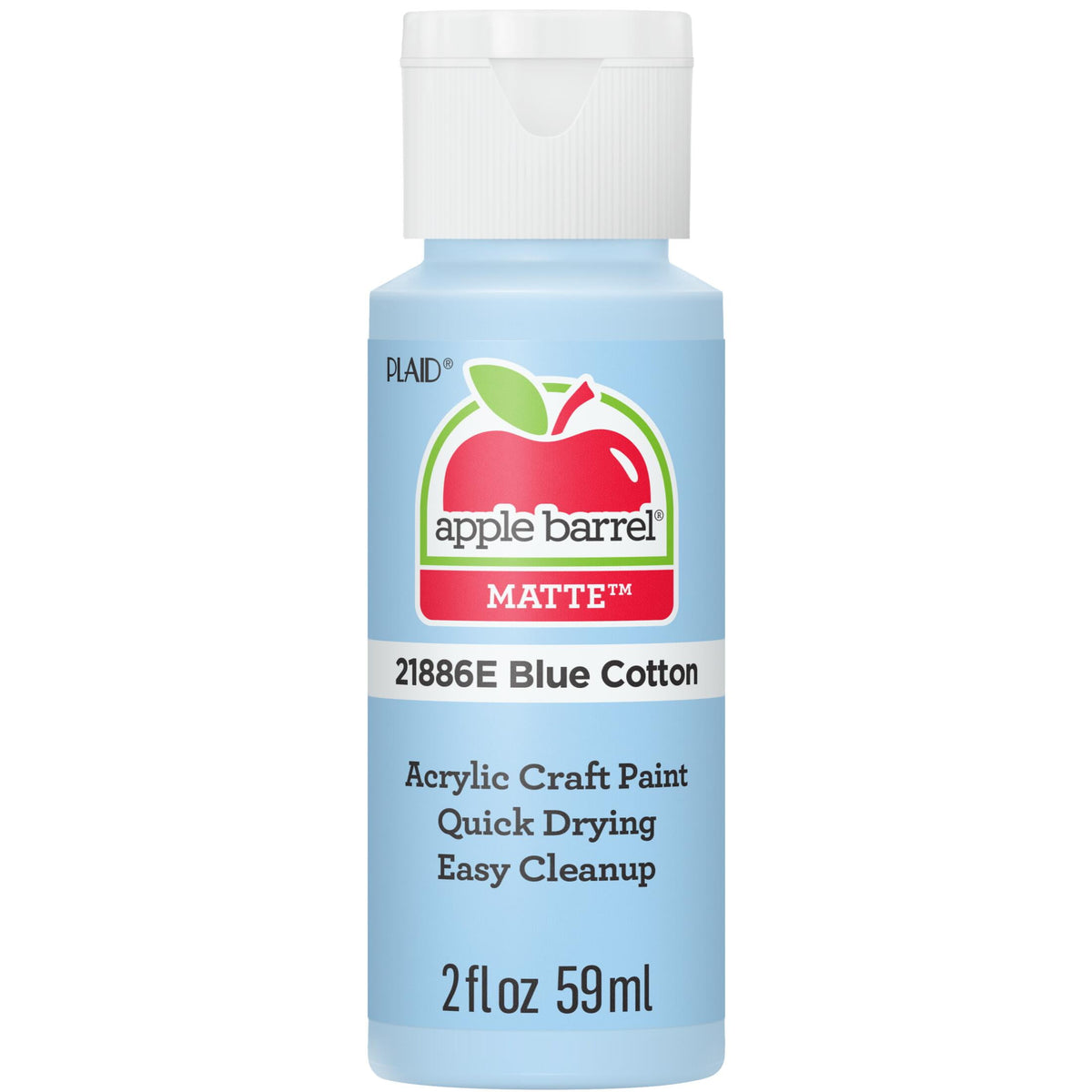 Apple Barrel Acrylic Craft Paint, Matte Finish, White, 2 fl oz