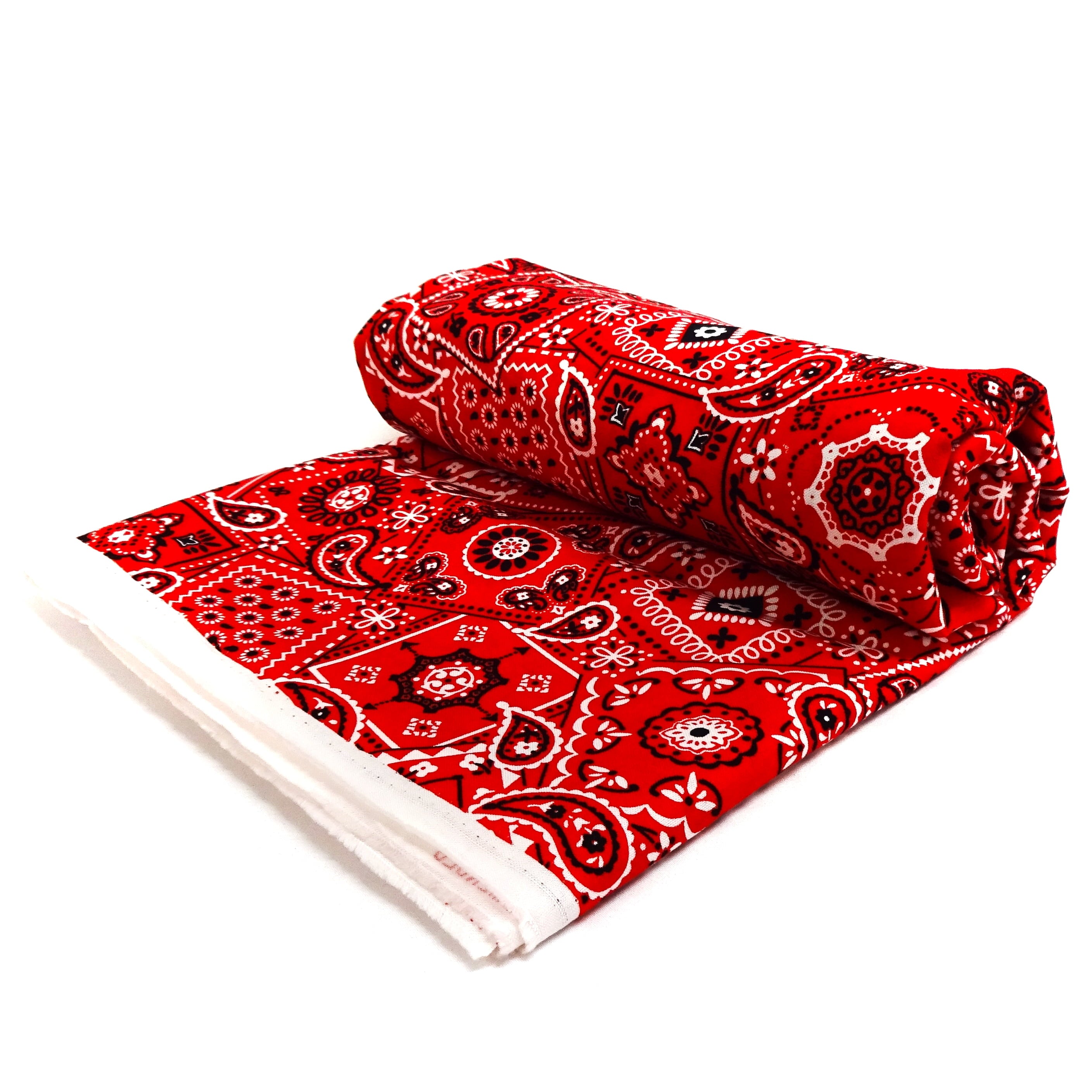 Waverly Inspirations 45" (2 Yards Cut) 100% Cotton Printed Bandana Craft Fabric, Red