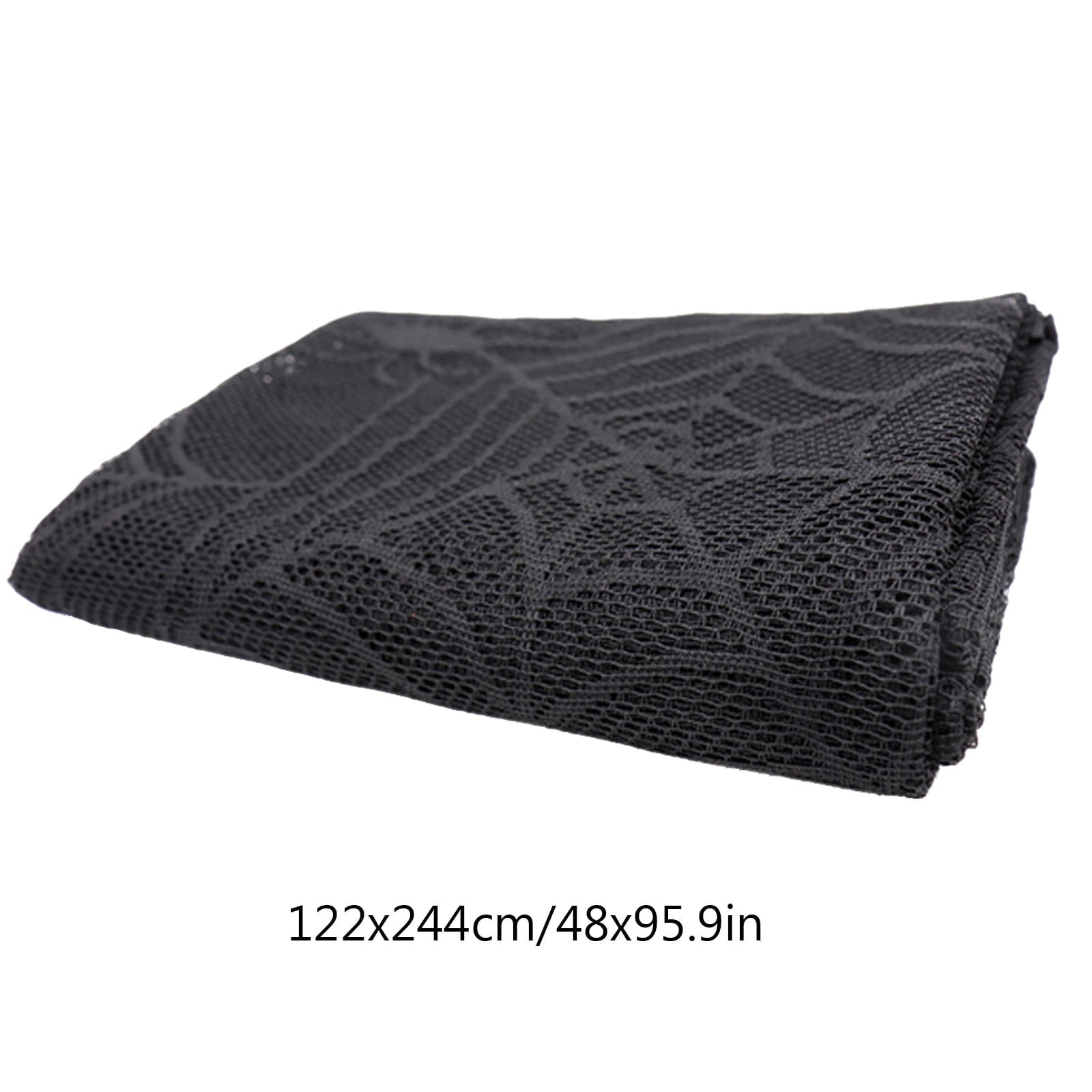 Halloween Table Cloth, Spider Webs Tablecloths Black Tablecloth Lace Fabric Table Cloths Spooky Table Cover for Rectangle Tables for Parties Gothic Halloween Home Decorations, 48x96 Inch