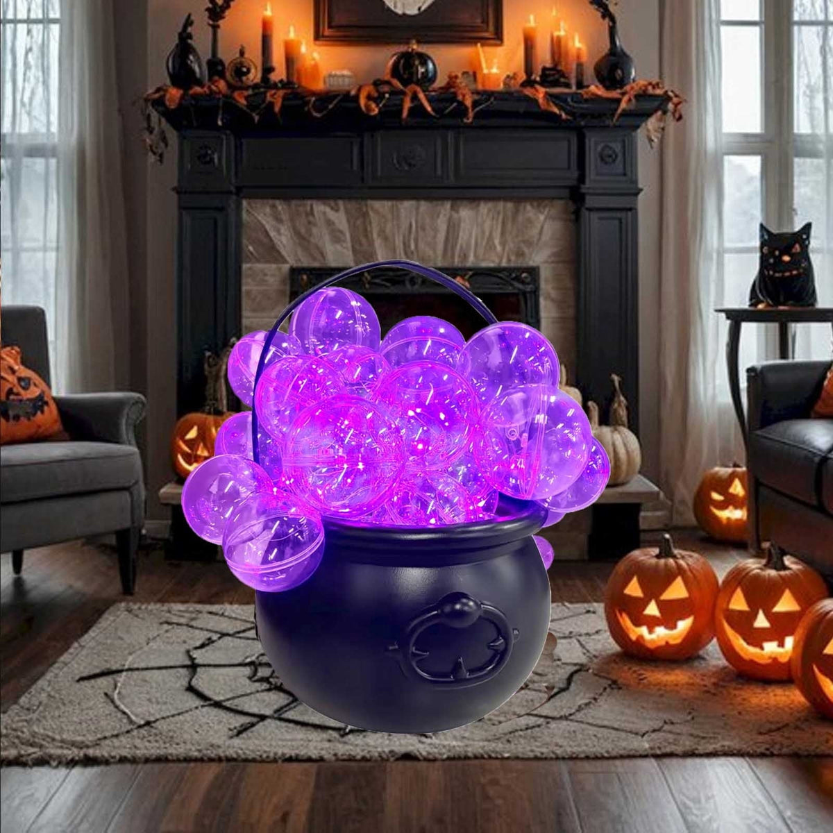 Muecwrye Halloween Decorations Outdoor, Halloween Clearance! Halloween Witches Cauldron on Tripod with Lights, DIY Bubbling Cauldron Set Decor for Home Porch Outside, Halloween Party Supplies