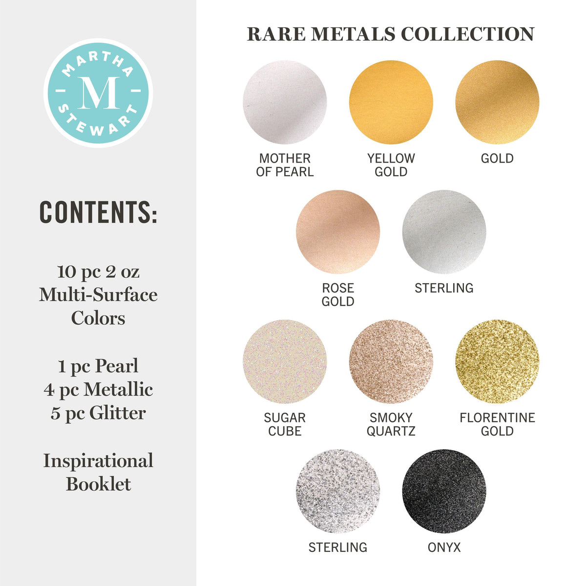 Martha Stewart Multi-Surface Acrylic Craft Paint, Satin Finish, Elevated Neutrals, Set of 12, 2 fl oz