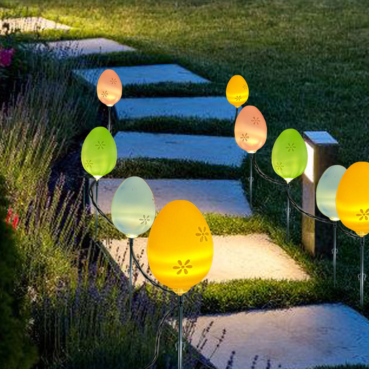 Stijggn 10 Easter Lights Outdoor Easter Decor LED Bunny Lights Plug in Easter Lights String for Indoor Outdoor Spring Decor & Easter Decor