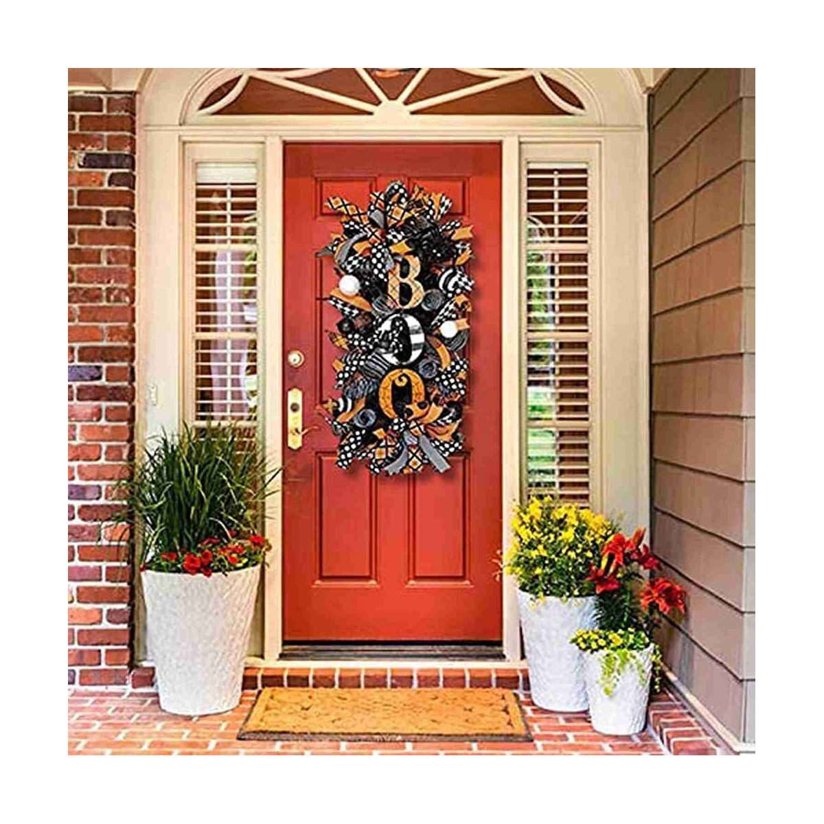 Halloween Wreath Fall Wreath, Halloween Wreath for Front Door, Halloween Spider, Mesh and Ribbons Wreath
