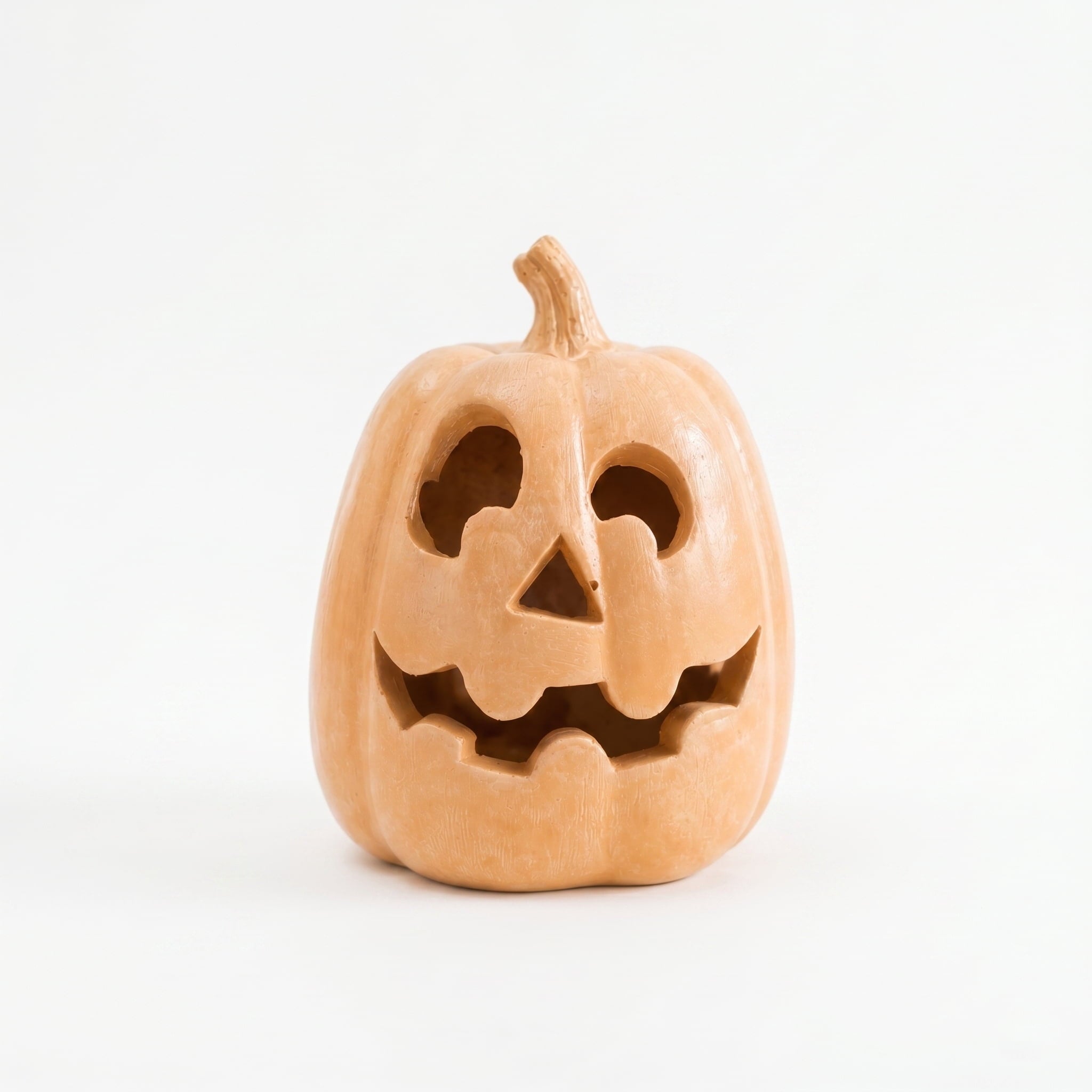 Halloween Handcrafted Jack-O'-Lantern, 5.5" Hand-Carved Pumpkin Decor, Durable Kiln-Fired Autumn Halloween Centerpiece for Indoor Tabletop, Mantle & Fall Home Decoration 2026