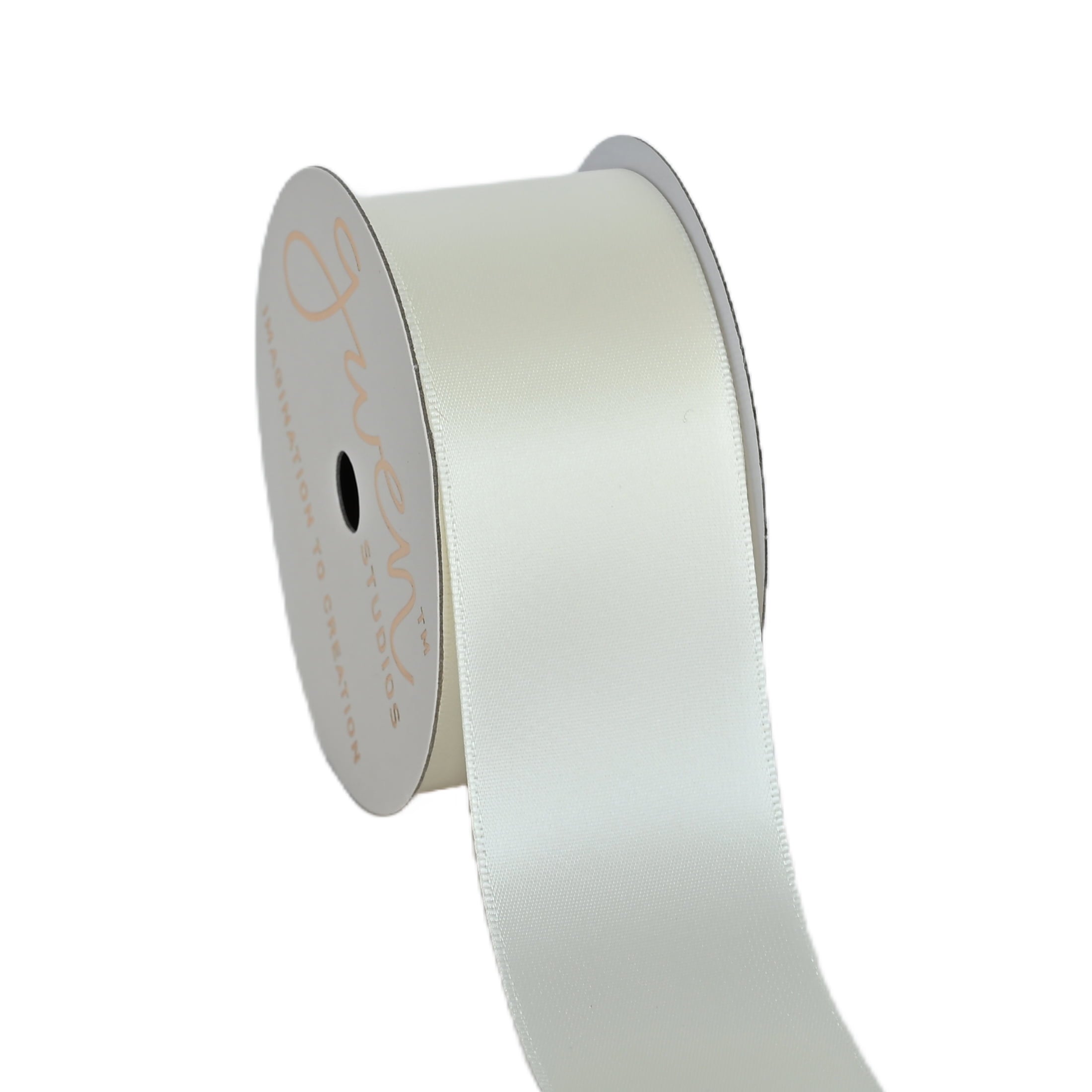 Gwen Studios 1.5" Cream Satin Ribbon, 7 Yards