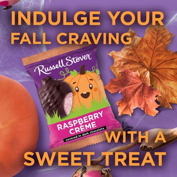 RUSSELL STOVER Halloween Dark Chocolate Raspberry Crème Pumpkin, 1.3 oz.