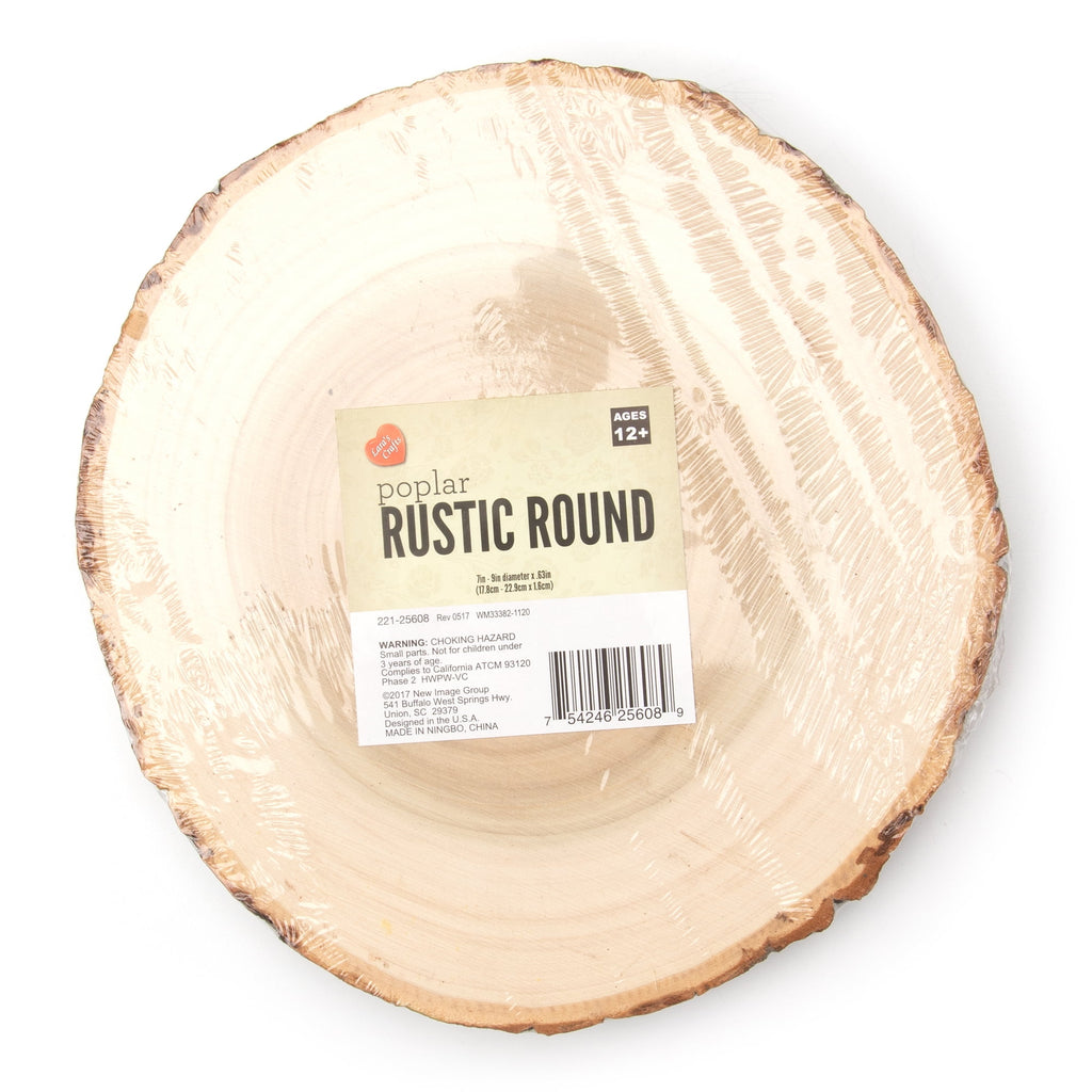 Cousin DIY Poplar 7" Round Rustic Wood Slice with Bark