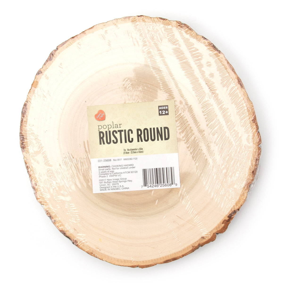 Cousin DIY Poplar 7" Round Rustic Wood Slice with Bark