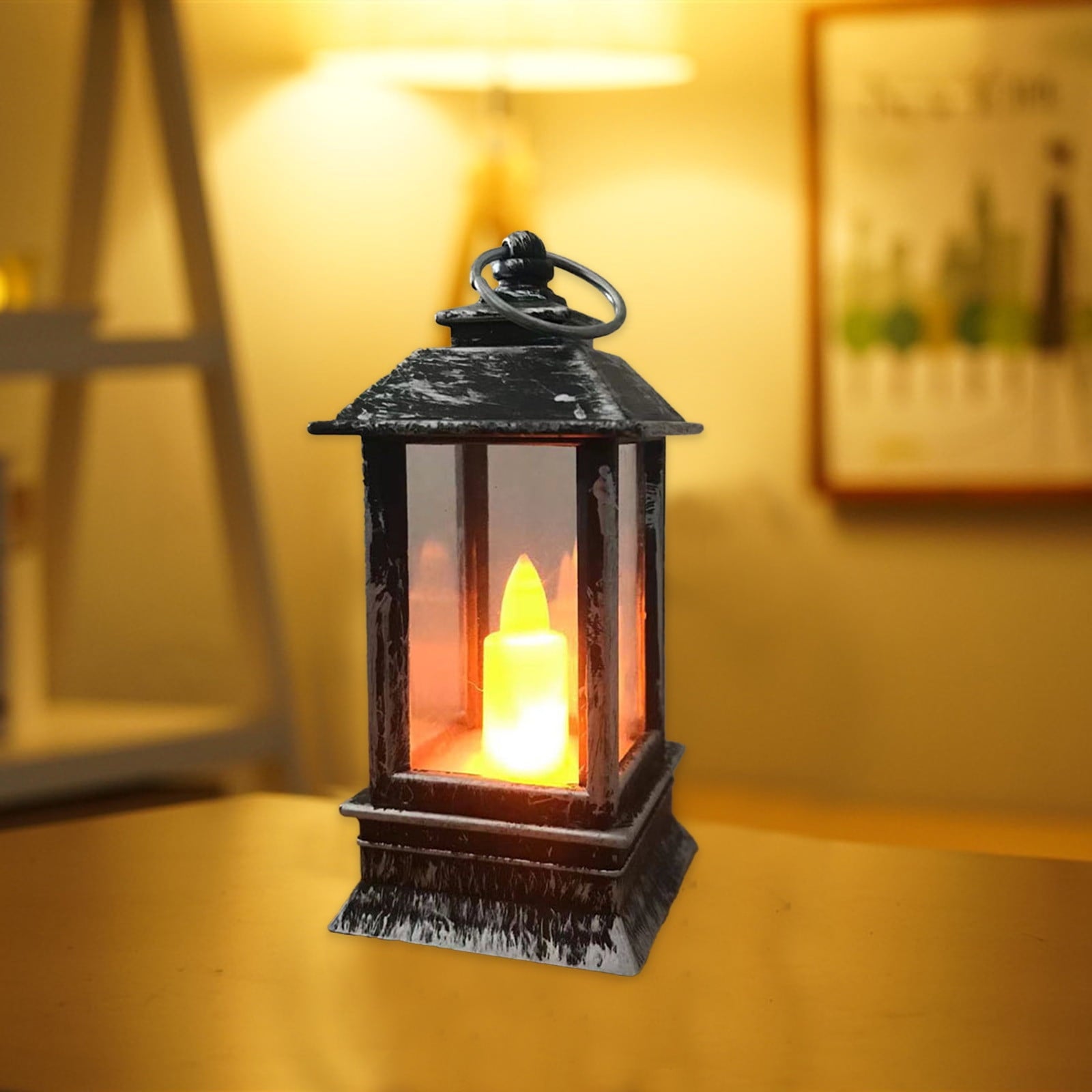 Vintage Lantern Decorative LED Flameless Candle, Hanging Lantern Portable Led Lantern for Indoor Outdoor Garden Yard Home Decor