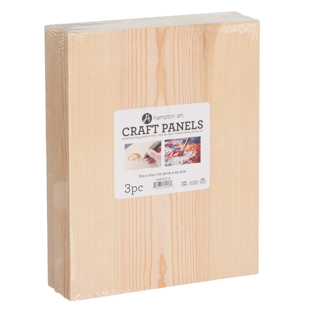 Hampton Art Brown Wood 8x10 Craft Panels, 3 Piece