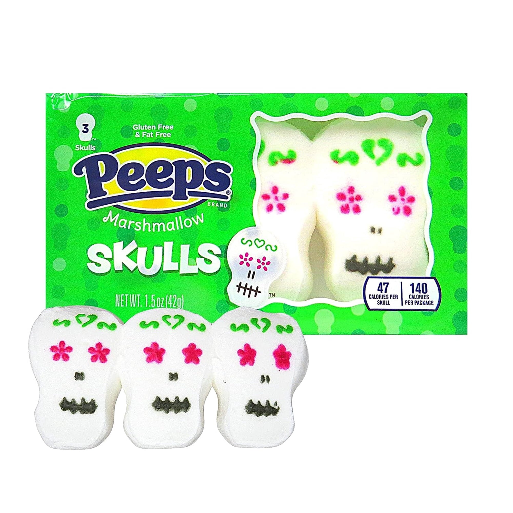 Peeps Halloween Marshmallow Bundle, Packs of 3 Sugar Skulls, Monsters, Pumpkins and Ghosts, Pack of 5