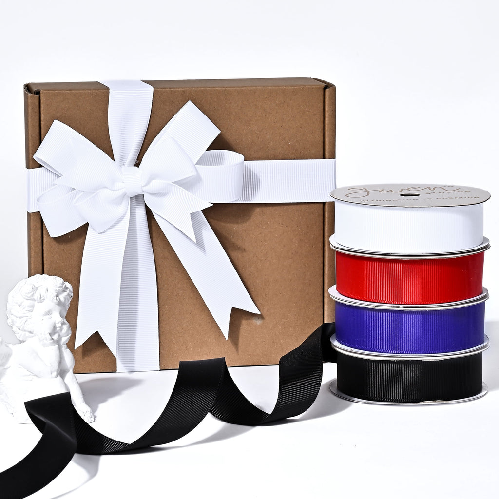 Gwen Studios 5/8" WhiteGrosgrain Ribbon, 7 Yards