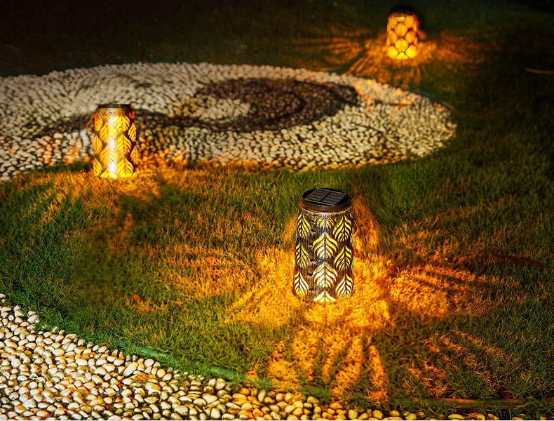 2 Pack Solar Hanging Lantern Lights - Outdoor Waterproof Decorative Lanterns for Patio, Garden, Yard, Front Porch - Retro LED Lighting for Halloween, Christmas & Holiday Decor