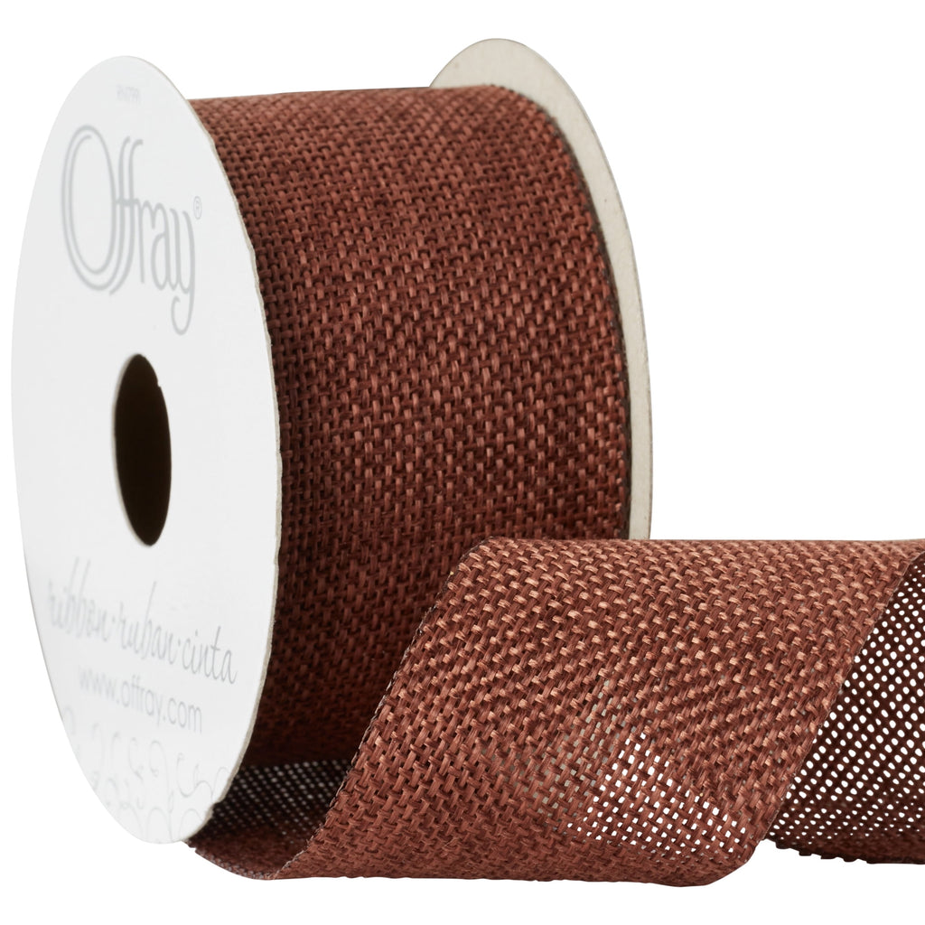 Offray Ribbon, Torrid Orange 1 1/2 inch Woven Burlap Woven Ribbon, 9 feet