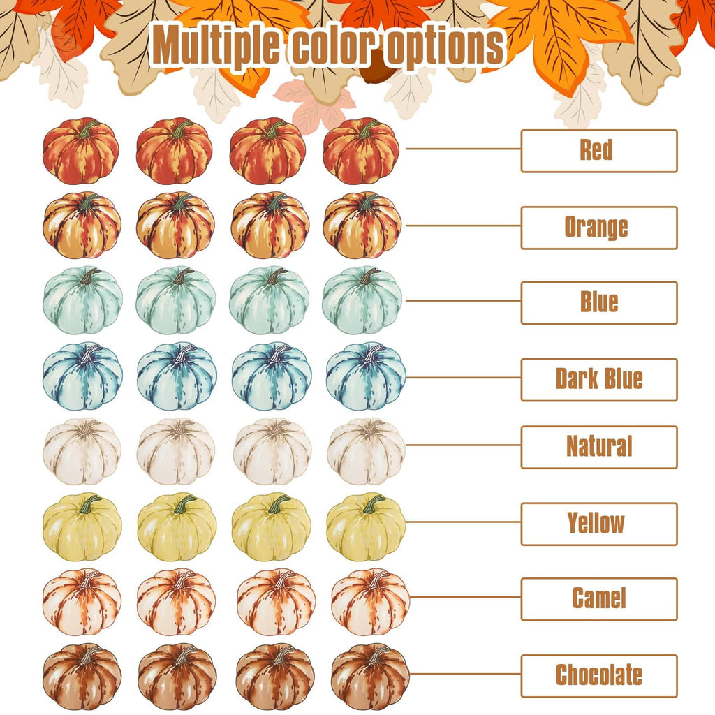 OVZME 4PCS Fall Placemats, Autumn Printed Pumpkin Place Mats for Kitchen Dining Table, Thanksgiving Harvest Halloween Holiday Decor Placemat, Water-Proof, Each 13" x 15", Dark Blue