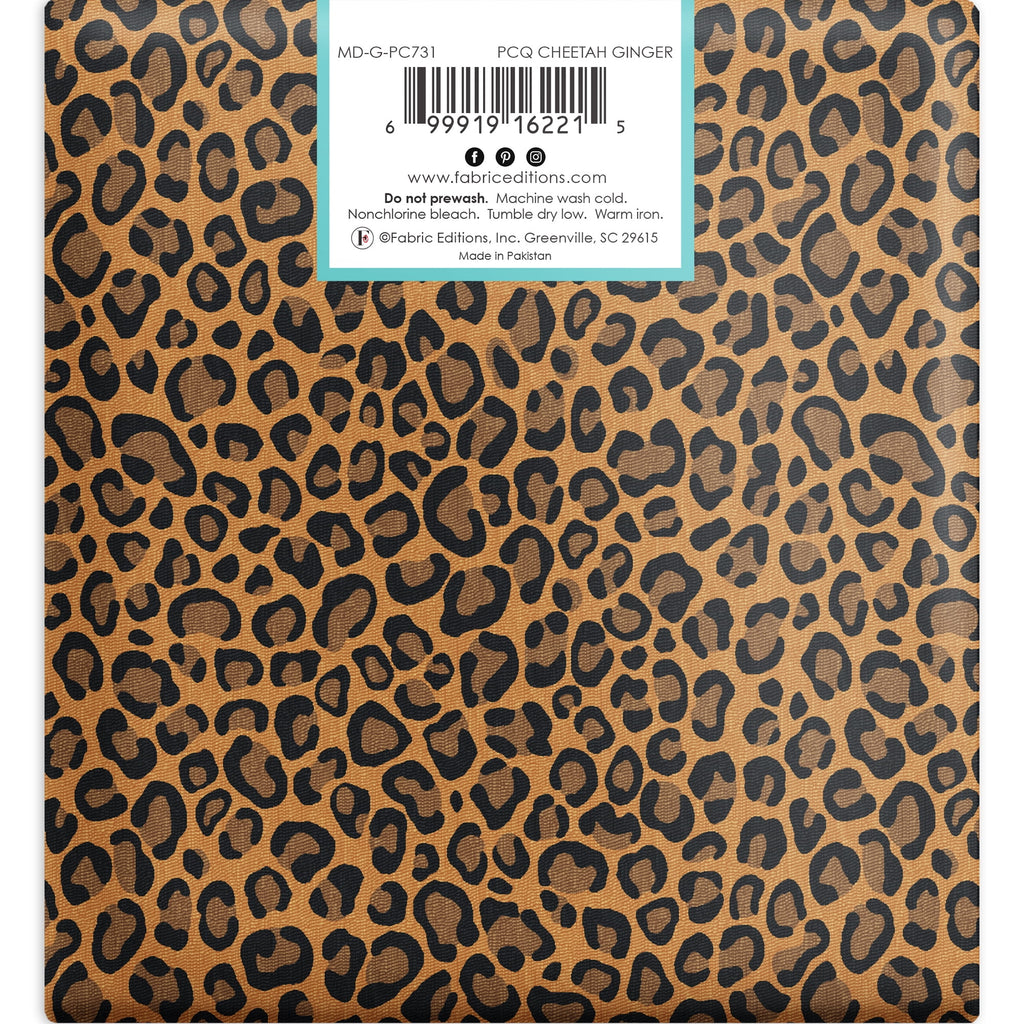 Fat Quarter 100% Cotton Cheetah, Brown, 18"x 21" for Quilting & Sewing, 1 Each