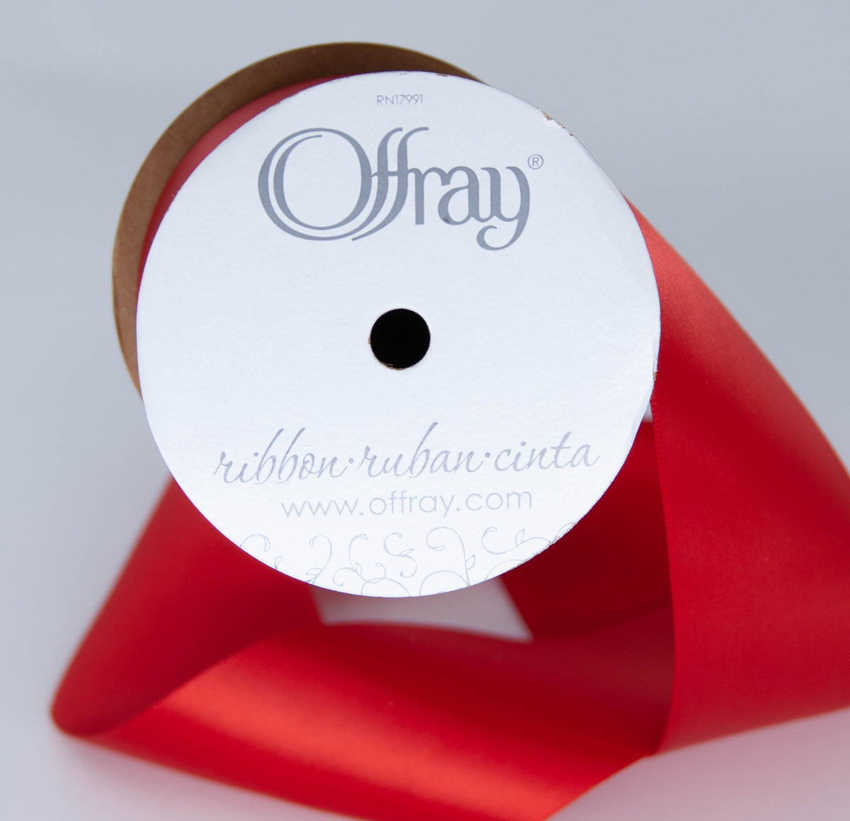 (2 pack) Offray Ribbon, Red 2 1/4 inch Single Face Satin Polyester Ribbon for Sewing, Crafts, and Gifting, 9 feet, 1 Each