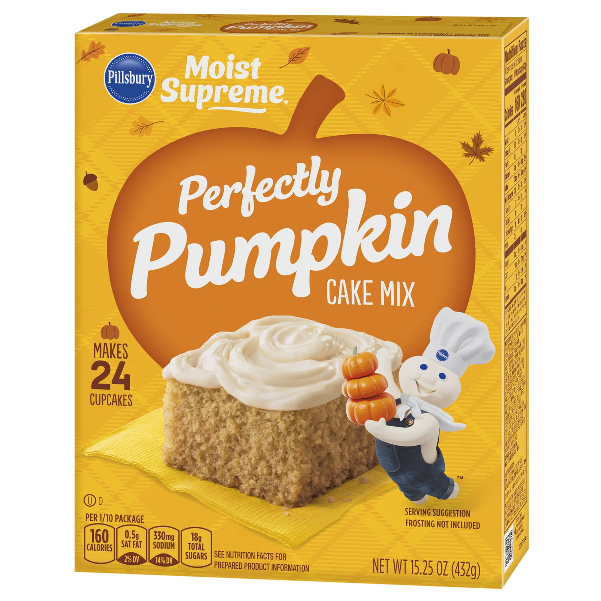 Pillsbury Moist Supreme Premium Perfectly Pumpkin Cake Mix, 15.25 Oz Box