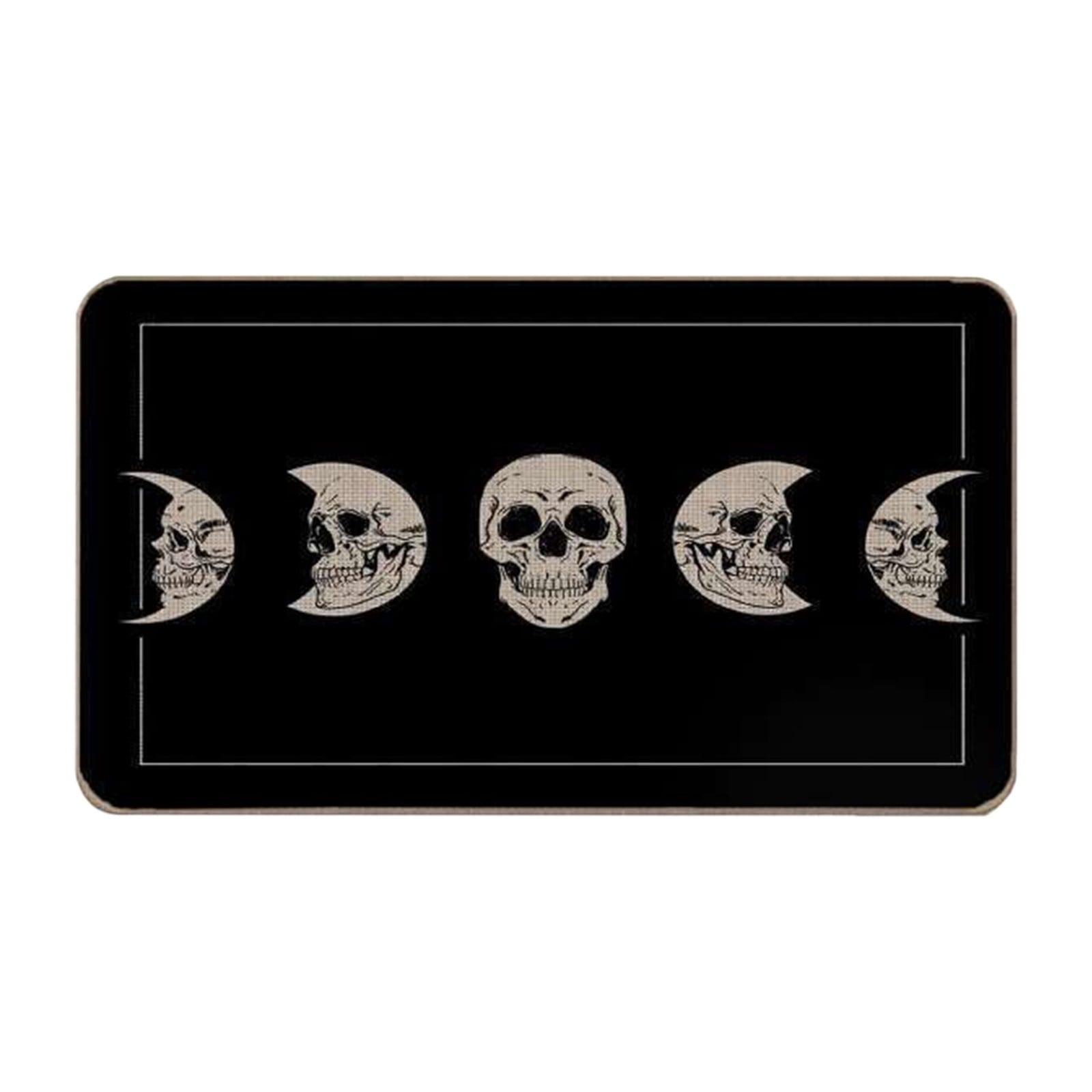 TOPRenddon Halloween Door Mat, Outdoor Front Door Decorative Doormat 16" x 24", Spider Web Bones Welcome Doormats, Non-Slip Rubber Mats Washable Carpet for Porch, Entryway, Indoor, Bathroom, Kitchen