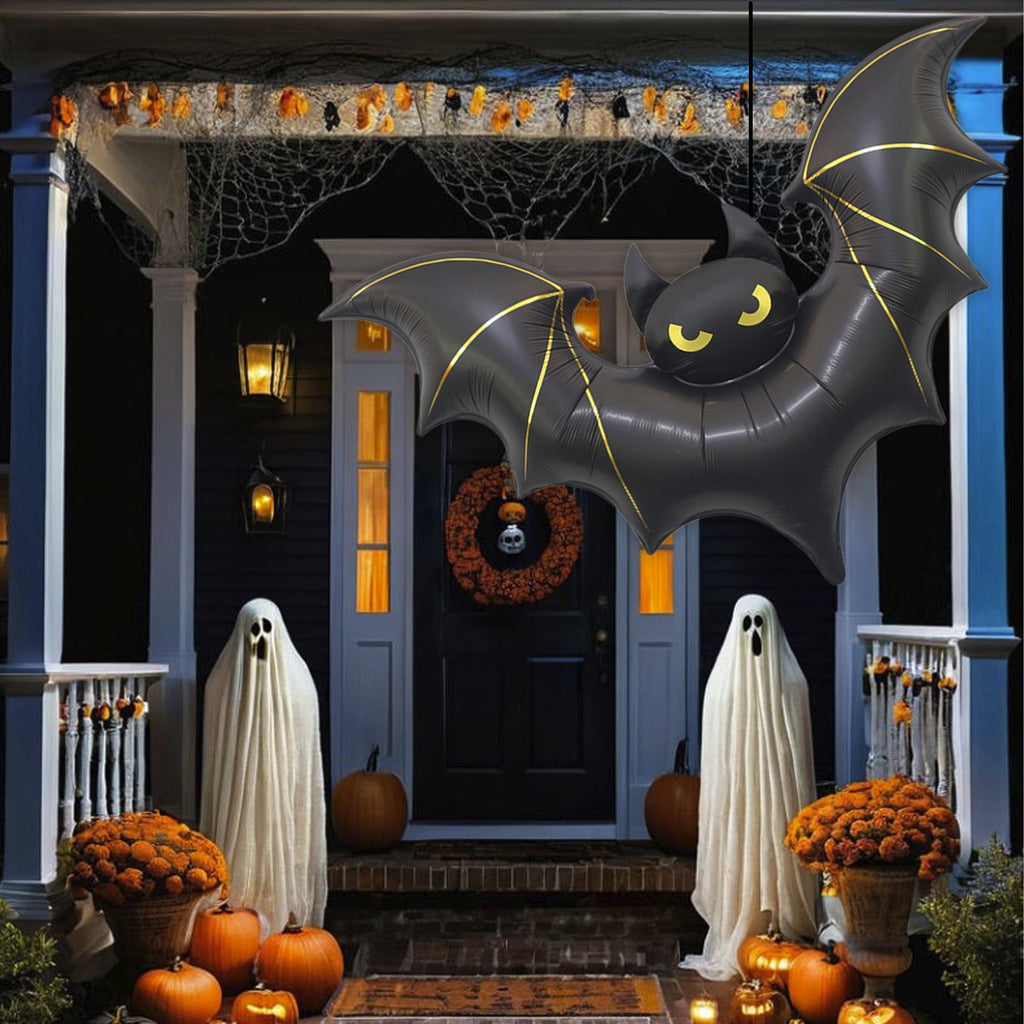 YSGFHGJW Large Halloween Bat Mylar Balloons - Spooky 59 Big Halloween Decor for Indoor, Outdoor, Party, Garden, Lawn Decorations