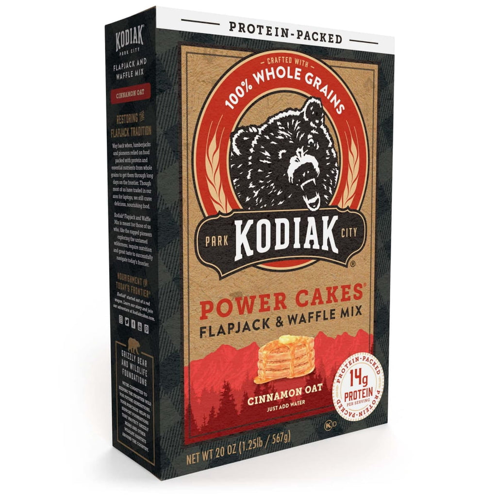 Kodiak Protein-Packed Power Cakes Cinnamon Oat Pancake and Waffle Mix, 20 oz Box