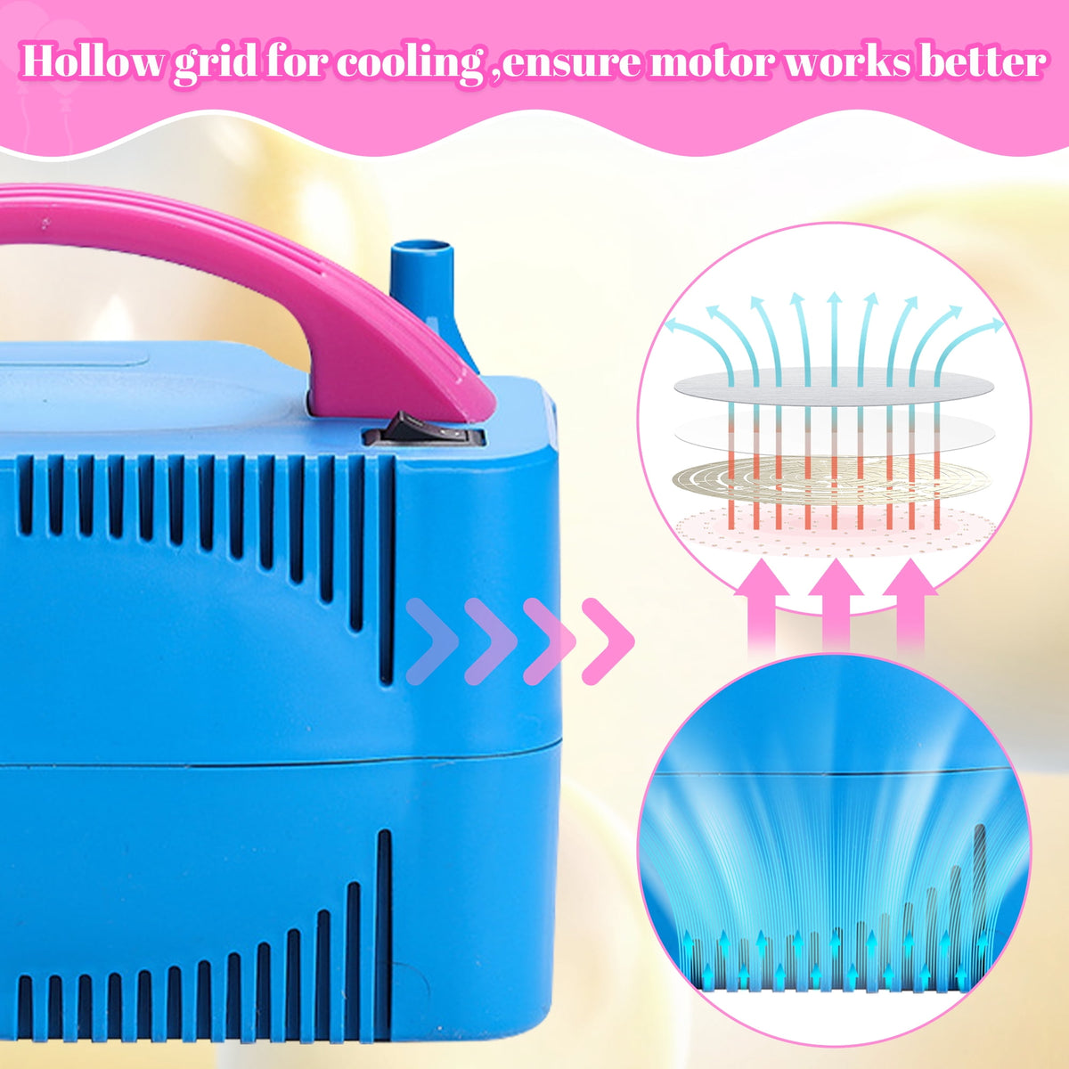 Electric Balloon Pump, Portable Dual Nozzle Blower Air Balloon Pump & Inflator for All Balloons Party Wedding Decoration