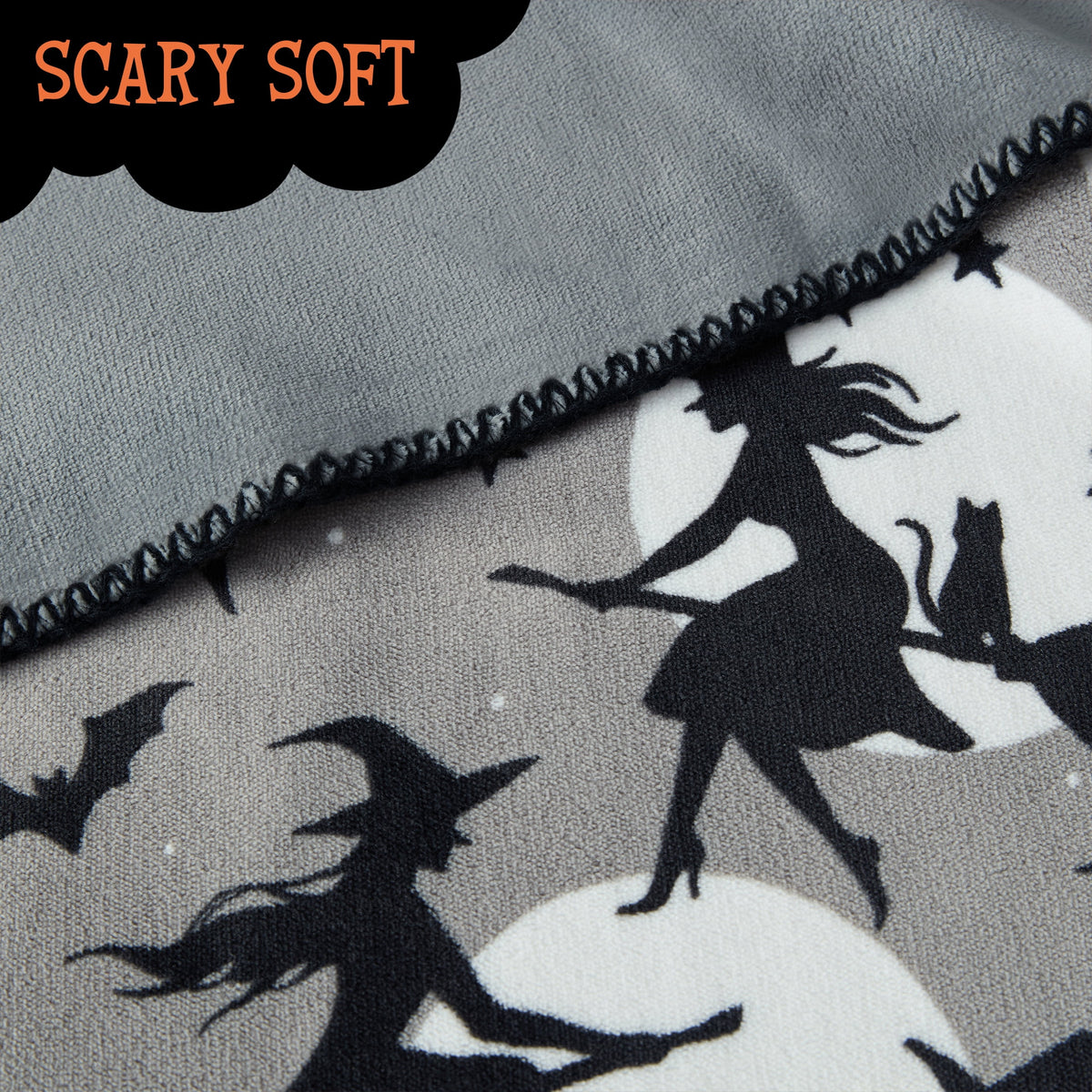 Boo-tique Halloween Plush Soft Oversized Couch Throw Blanket, Cats and Pumpkins, Orange, 50 x 72 in