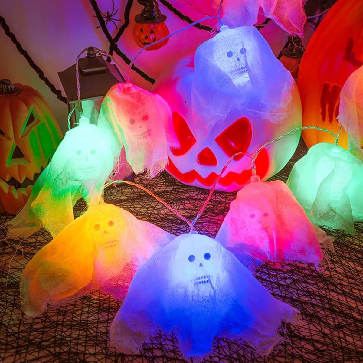 MYFLOCY Halloween LED Battery Operated Skull String Lights 10 Lighting Modes Indoor Outdoor Courtyard Decor ( 10 Ft )