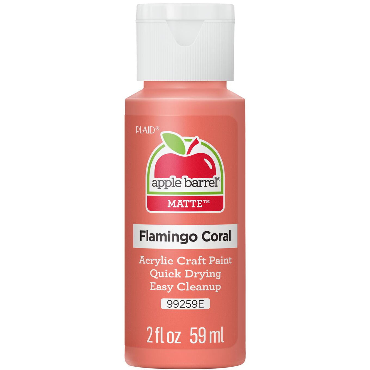 Apple Barrel Acrylic Craft Paint, Matte Finish, Snow White, 2 fl oz