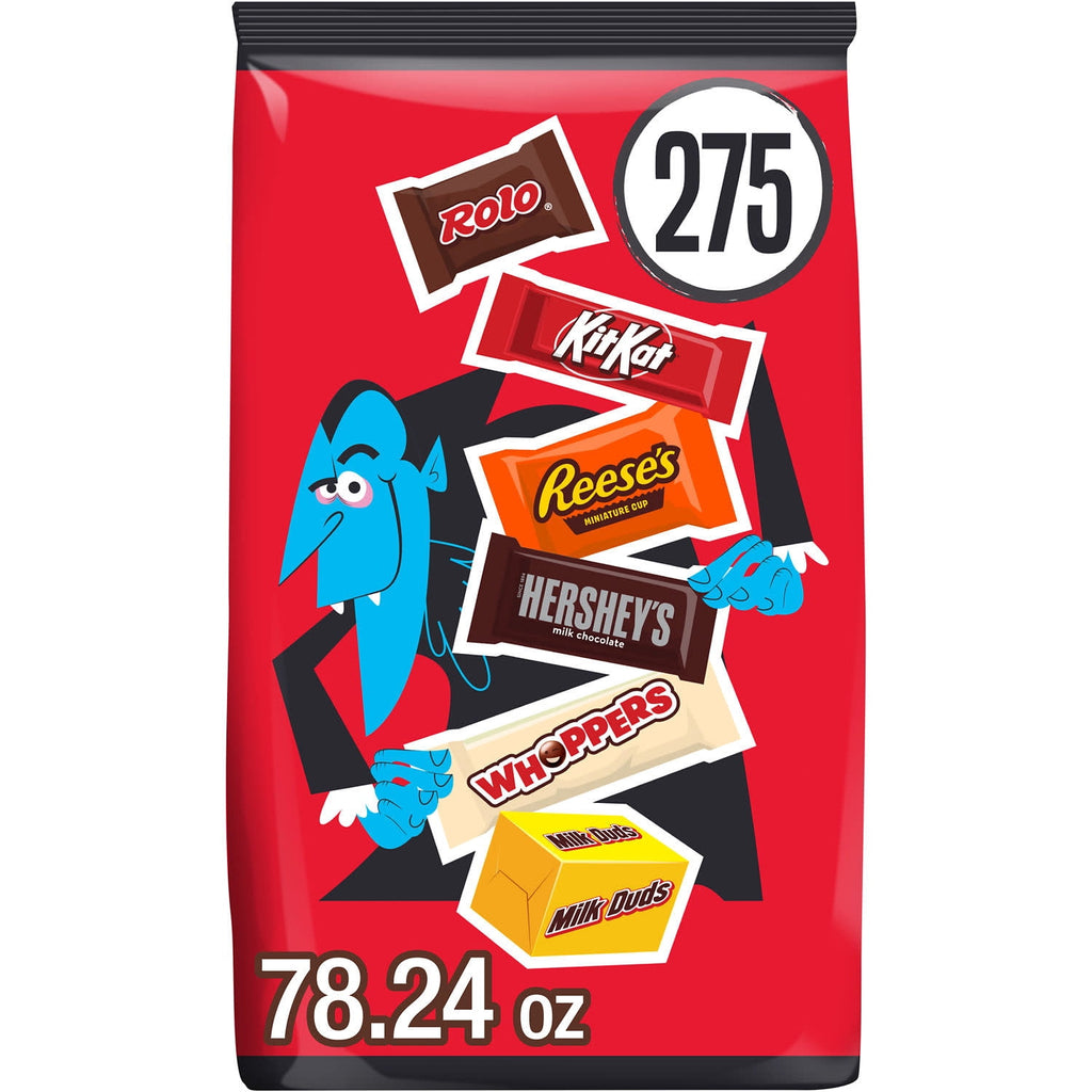 Hershey Assorted, Halloween Candy Bulk Variety Bag, 78.24 oz (275 Pieces)