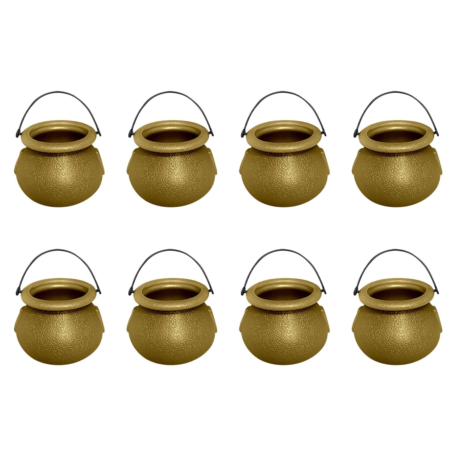 Gold Halloween Mini Cauldron Candy Holder Set, Witch Decor Tiered Tray Tabletop Decoration 8pcs