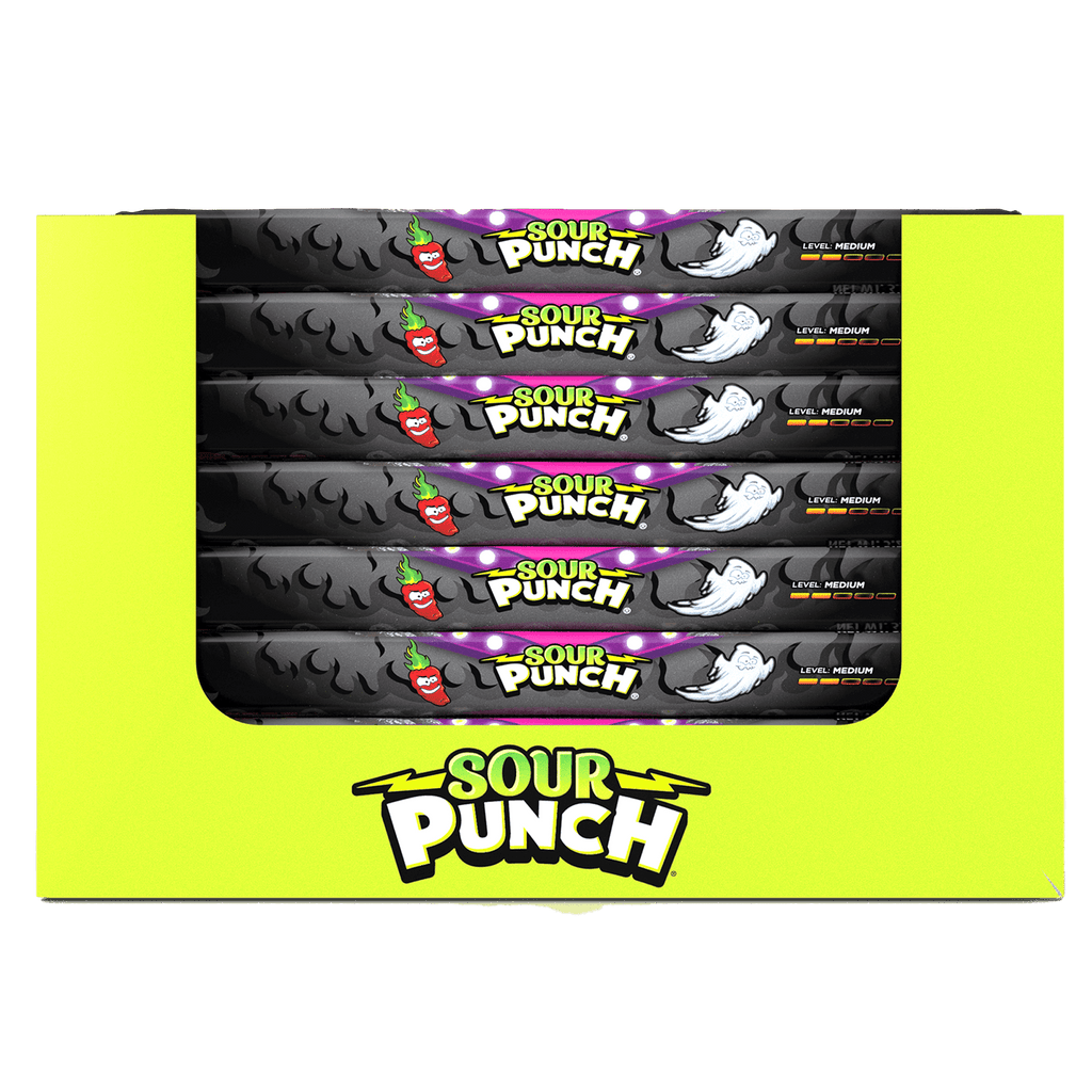 Sour Punch Ghost Pepper Roulette Straws Halloween Candy, 3.2 oz