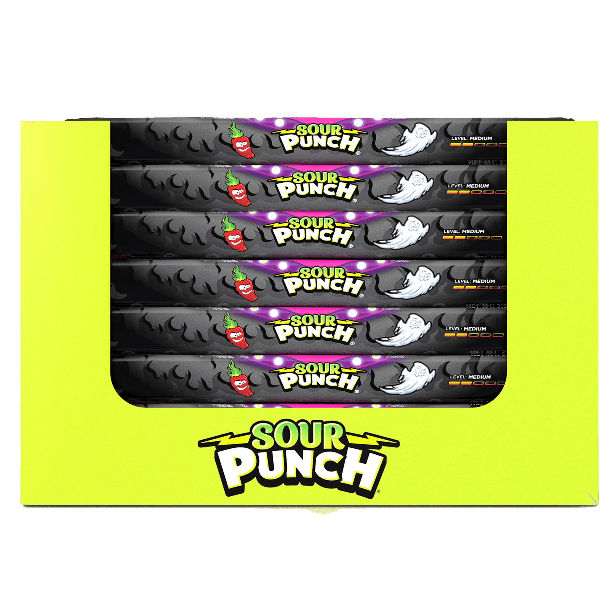 Sour Punch Ghost Pepper Roulette Straws Halloween Candy, 3.2 oz