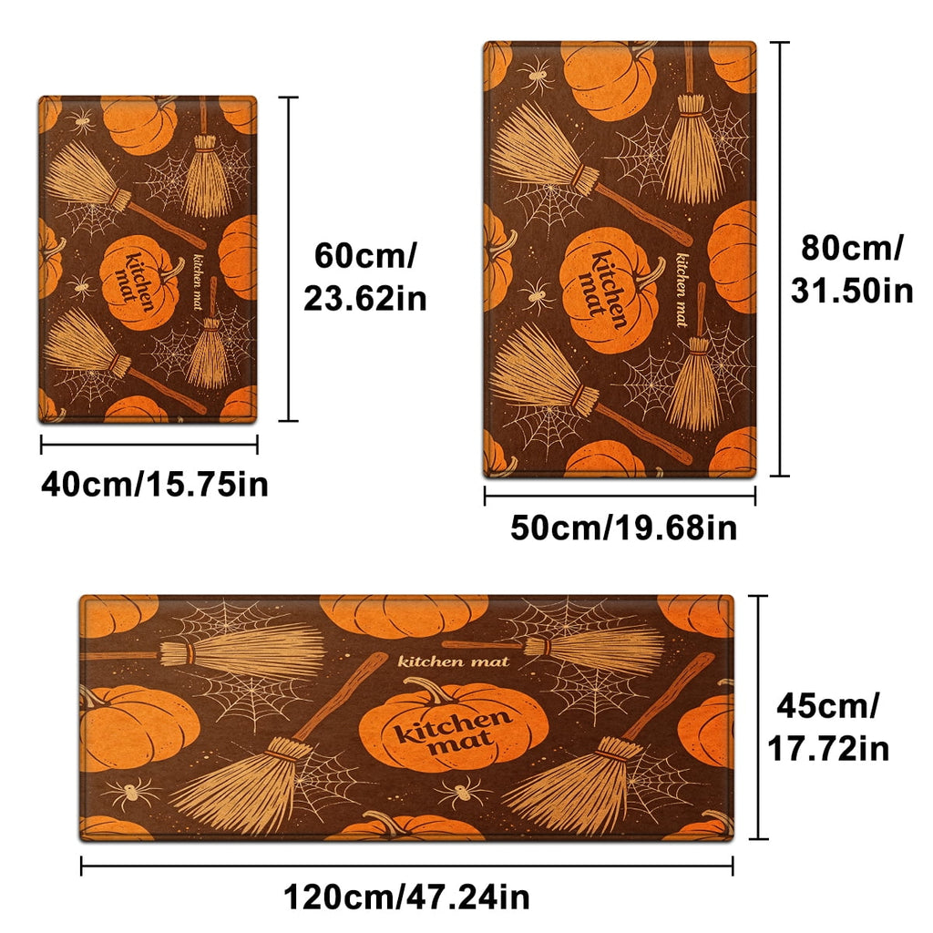 CCTFS Halloween Pumpkin Bat Candy 1Pc Flannel Mat and Kitchen Rugs,Soft Non-slip,Perfect for Home Bathroom
