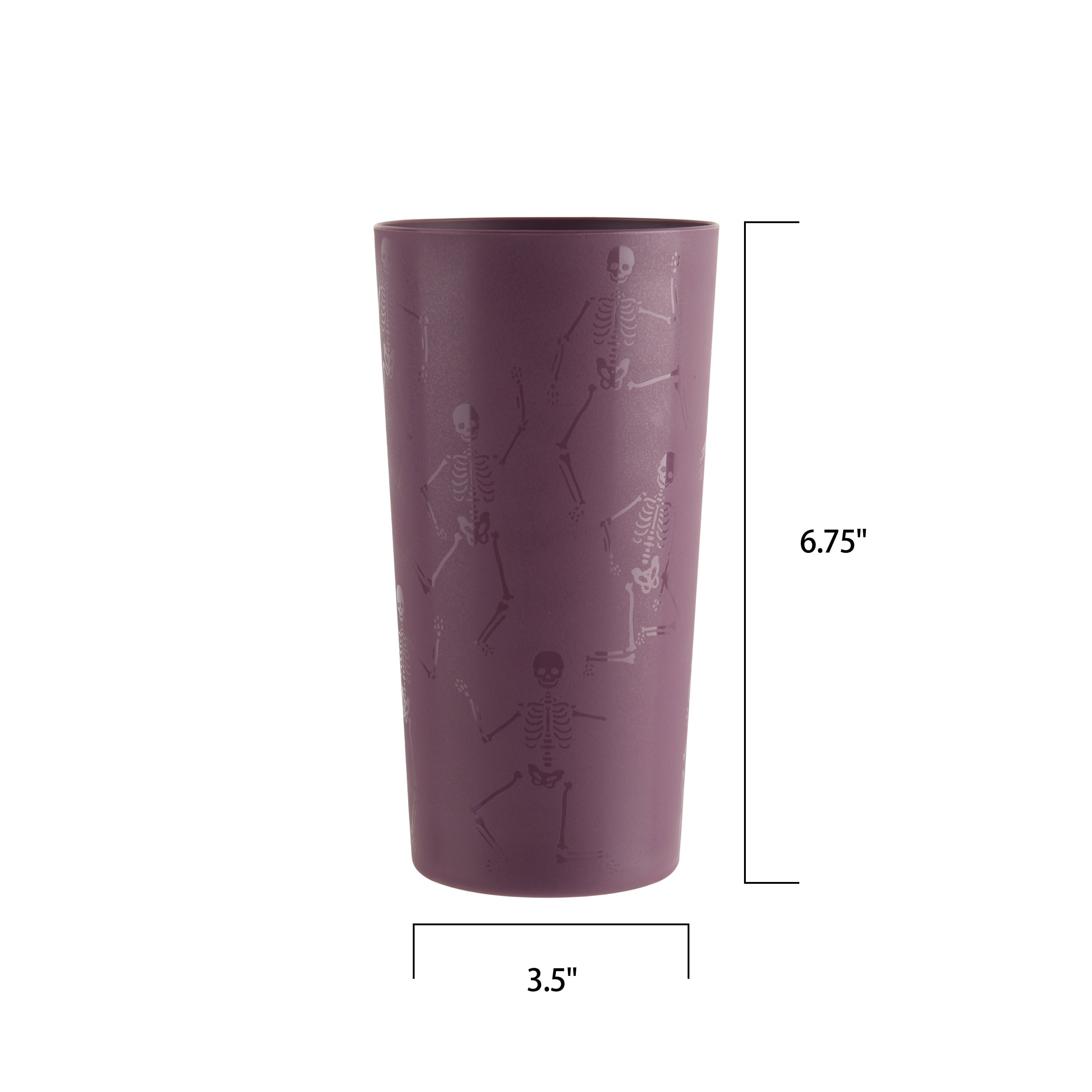 Mainstays 26 Ounce Round Plastic Etched Bat Tumbler, Black