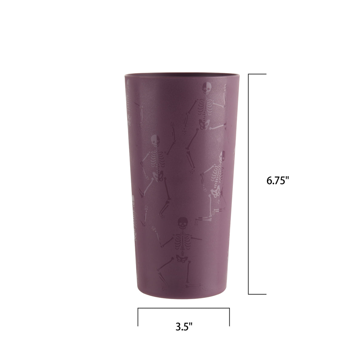 Mainstays 26 oz Round Plastic Skeleton Tumbler, Purple