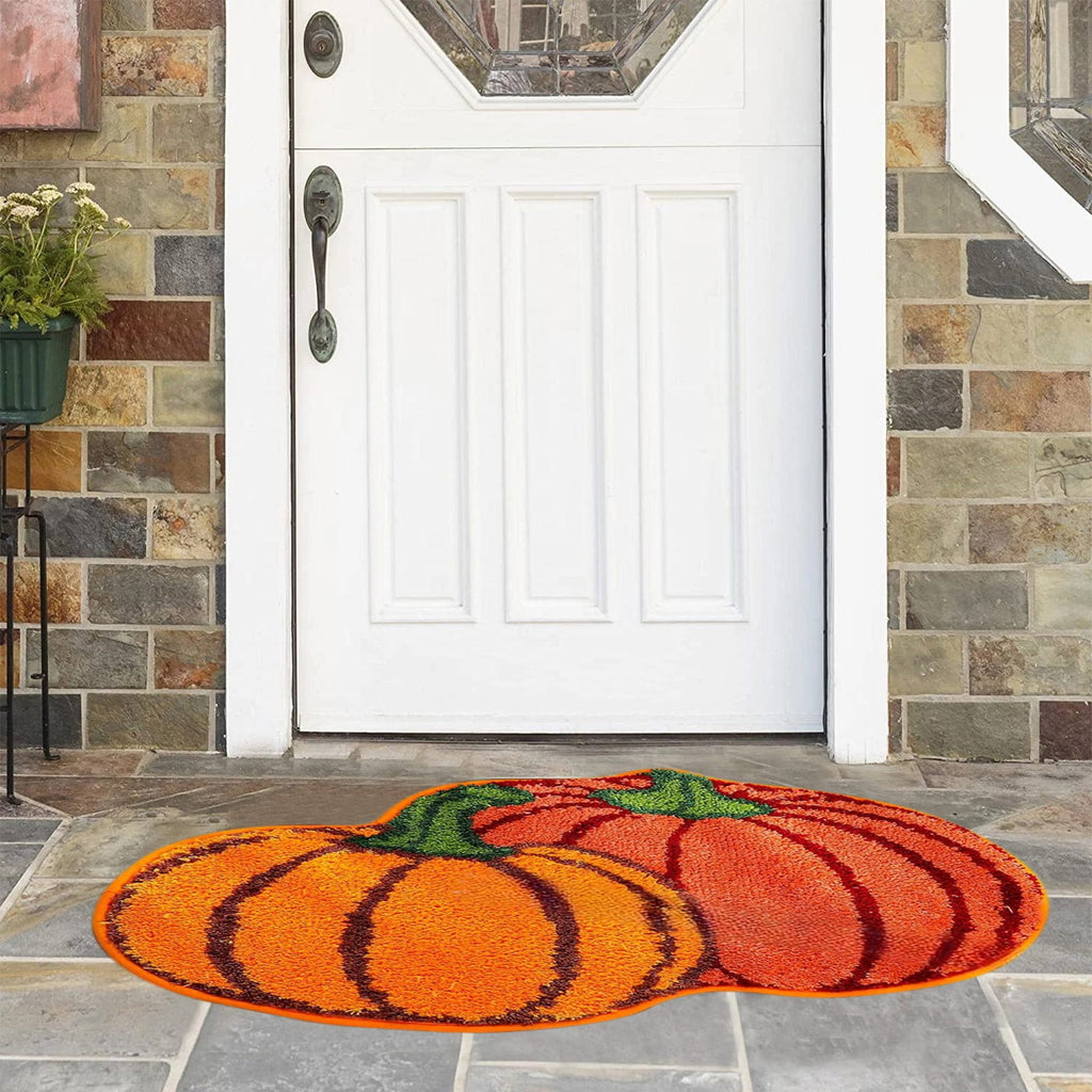 Yhmxh Halloween Bathroom Rugs, Halloween Pumpkin Bath Mats, Farmhouse Halloween Rugs for Bathroom Decorations for The Home, Holiday Cute Pumpkin Decor Non-Slip 15.7x23.6 Inches