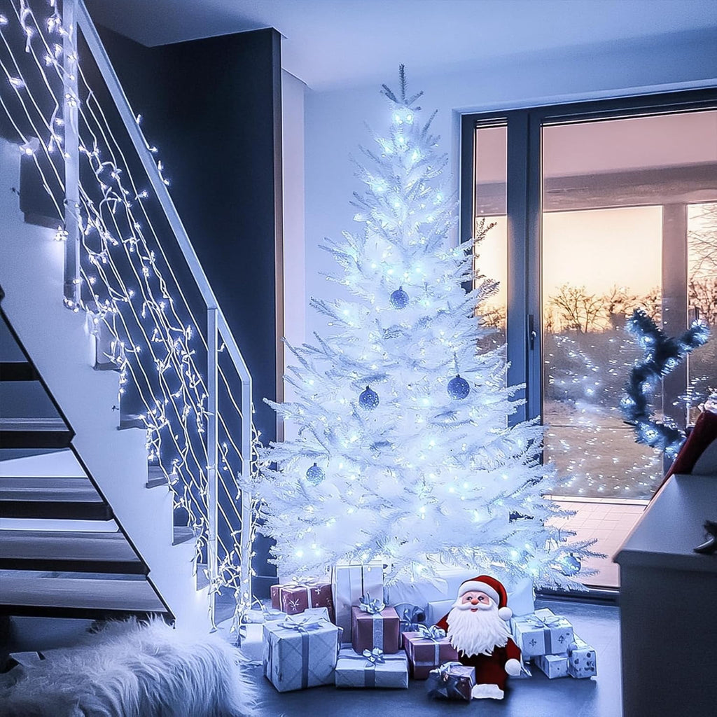 JMEXSUSS 200 LED Christmas Lights Indoor Outdoor, Connectable Warm White Christmas Tree Lights Clear Wire, 66 Ft Twinkle Fairy String Lights Plug in for Bedroom Wedding Christmas Tree Decorations