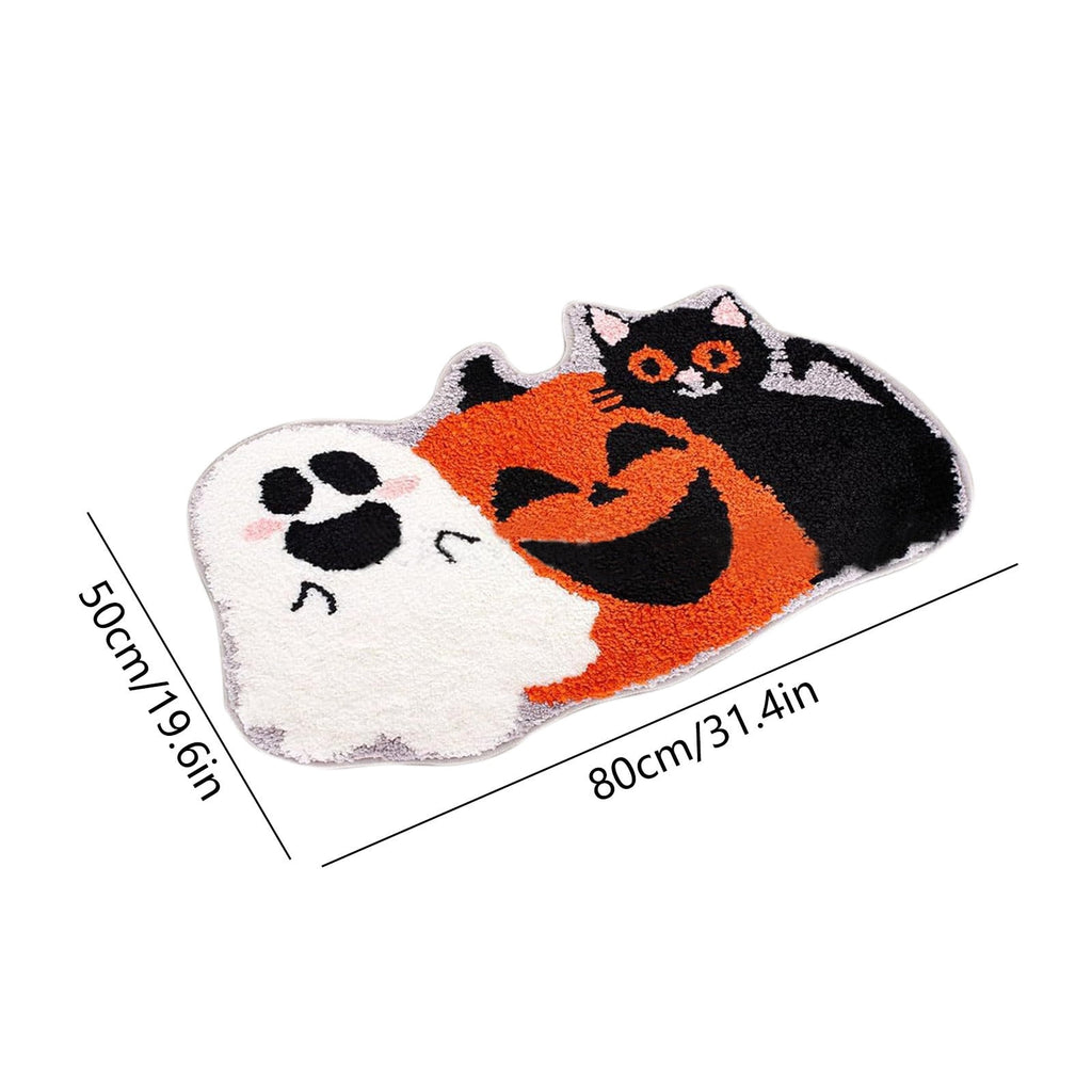HOARBOEG Halloween Bath Mat, Non-Slip Pumpkin Rugs, Fall Thanksgiving Kitchen & Bathroom Decor Doormat, Soft Floor Mat with Rubber Back, 19.6*31.4in, Machine Washable Door Mats