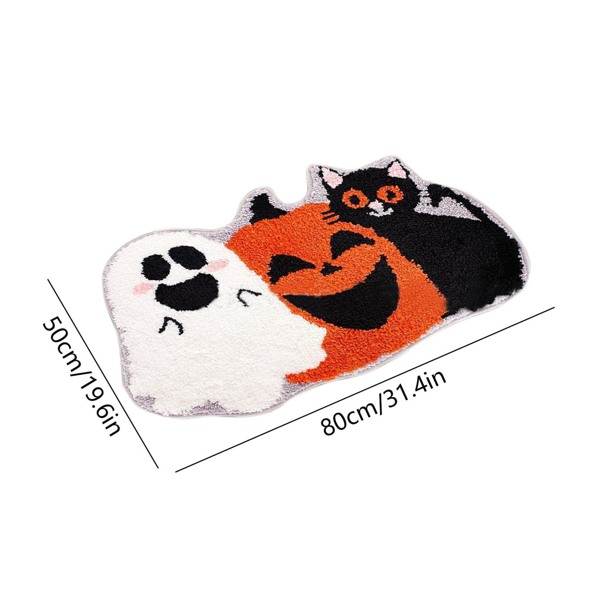 HOARBOEG Halloween Bath Mat, Non-Slip Pumpkin Rugs, Fall Thanksgiving Kitchen & Bathroom Decor Doormat, Soft Floor Mat with Rubber Back, 19.6*31.4in, Machine Washable Door Mats
