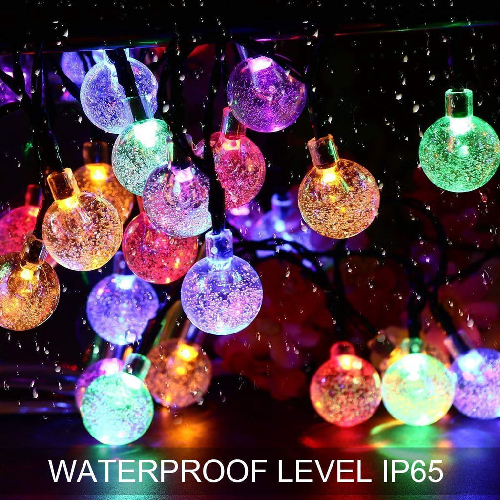 LINLIN Solar Crystal Ball String Lights,Waterproof LED Bubble Globe Solar Fairy Lights 8 Mode Ball String Lights for Bistro Garden Yard Home Party Wedding Christmas Decoration