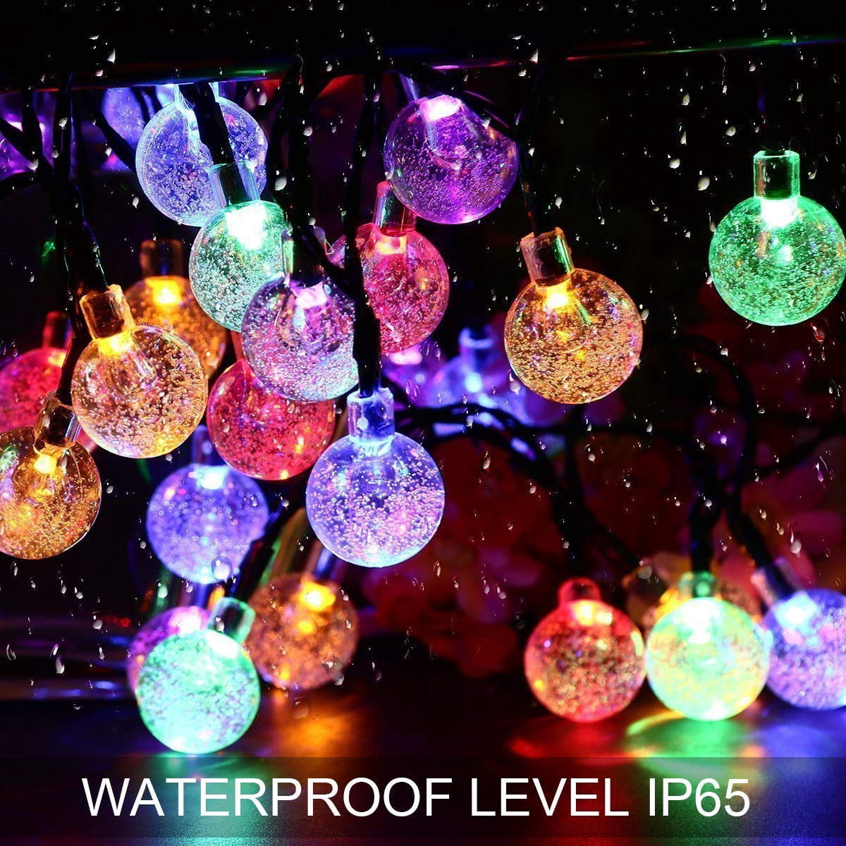 LINLIN Solar Crystal Ball String Lights,Waterproof LED Bubble Globe Solar Fairy Lights 8 Mode Ball String Lights for Bistro Garden Yard Home Party Wedding Christmas Decoration